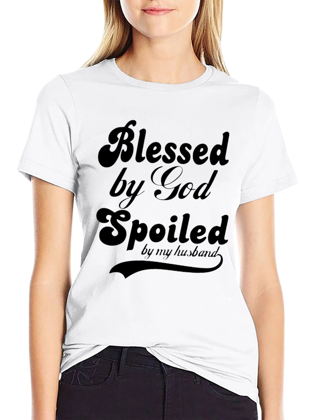 Blessed By God, Spoiled By My Husband - Graphic Tee - 9