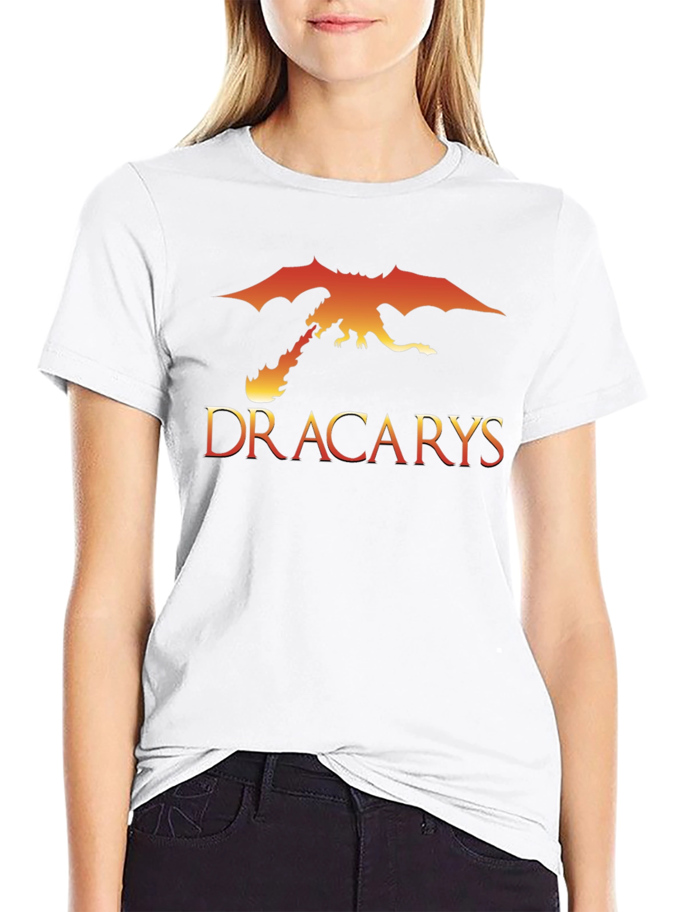 Black Dracarys Dragon Fire Graphic T-Shirt - Black view 9