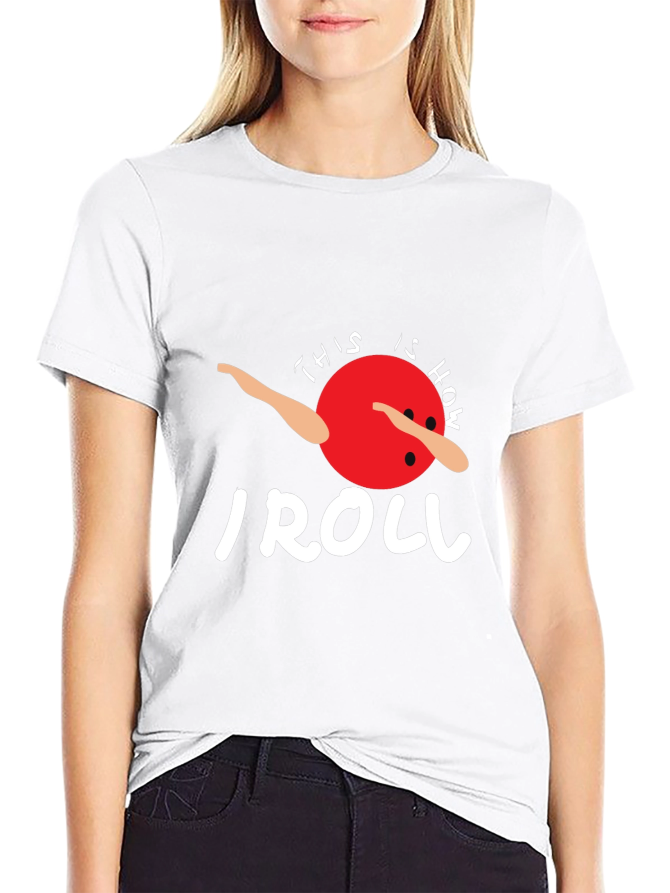 Black This is How I Roll T-Shirt - Bowling Ball Dab Tee view 9