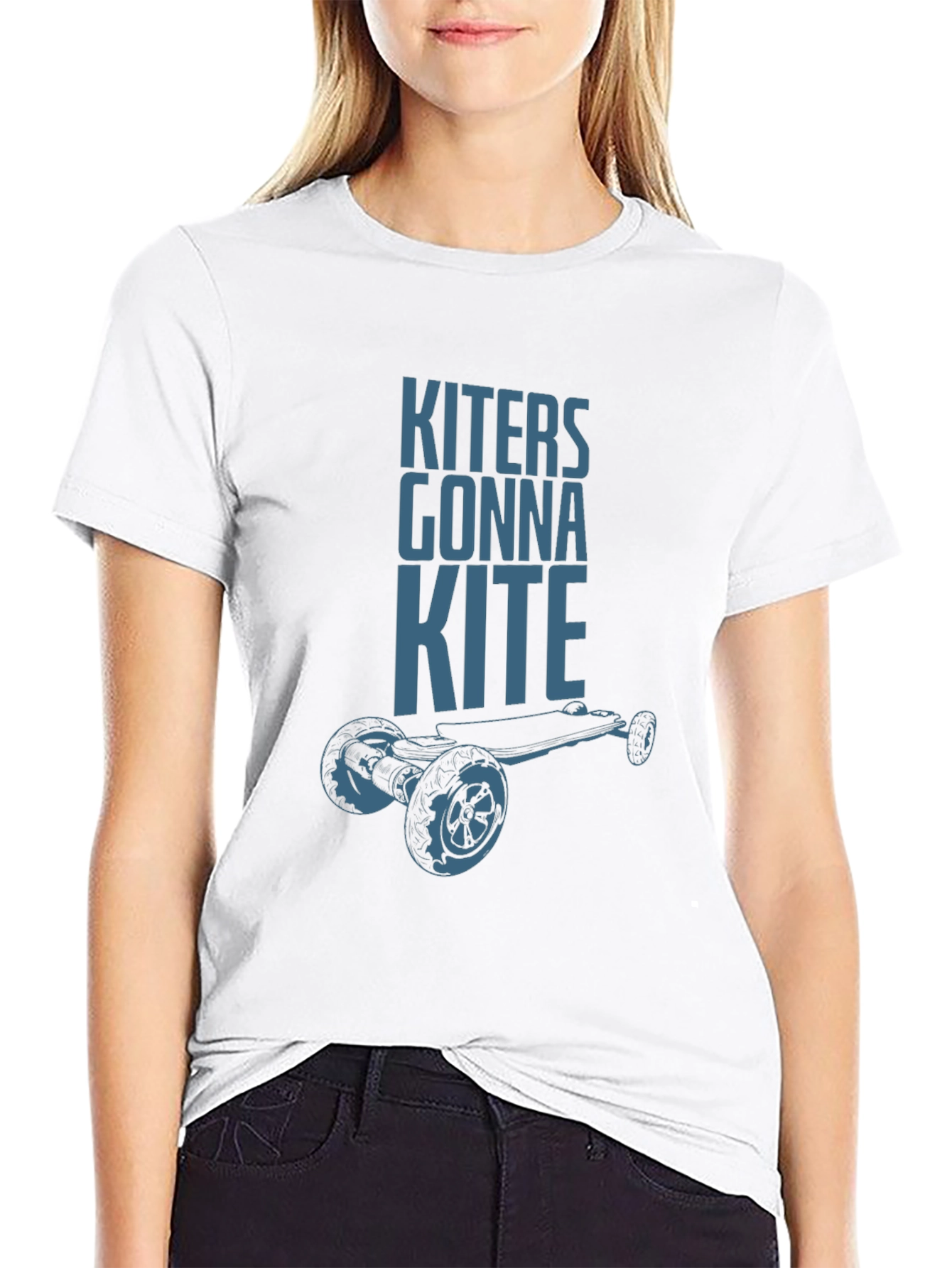 Black Kiteboarder Graphic Tee - "Kiters Gonna Kite" Black T-Shirt view 9