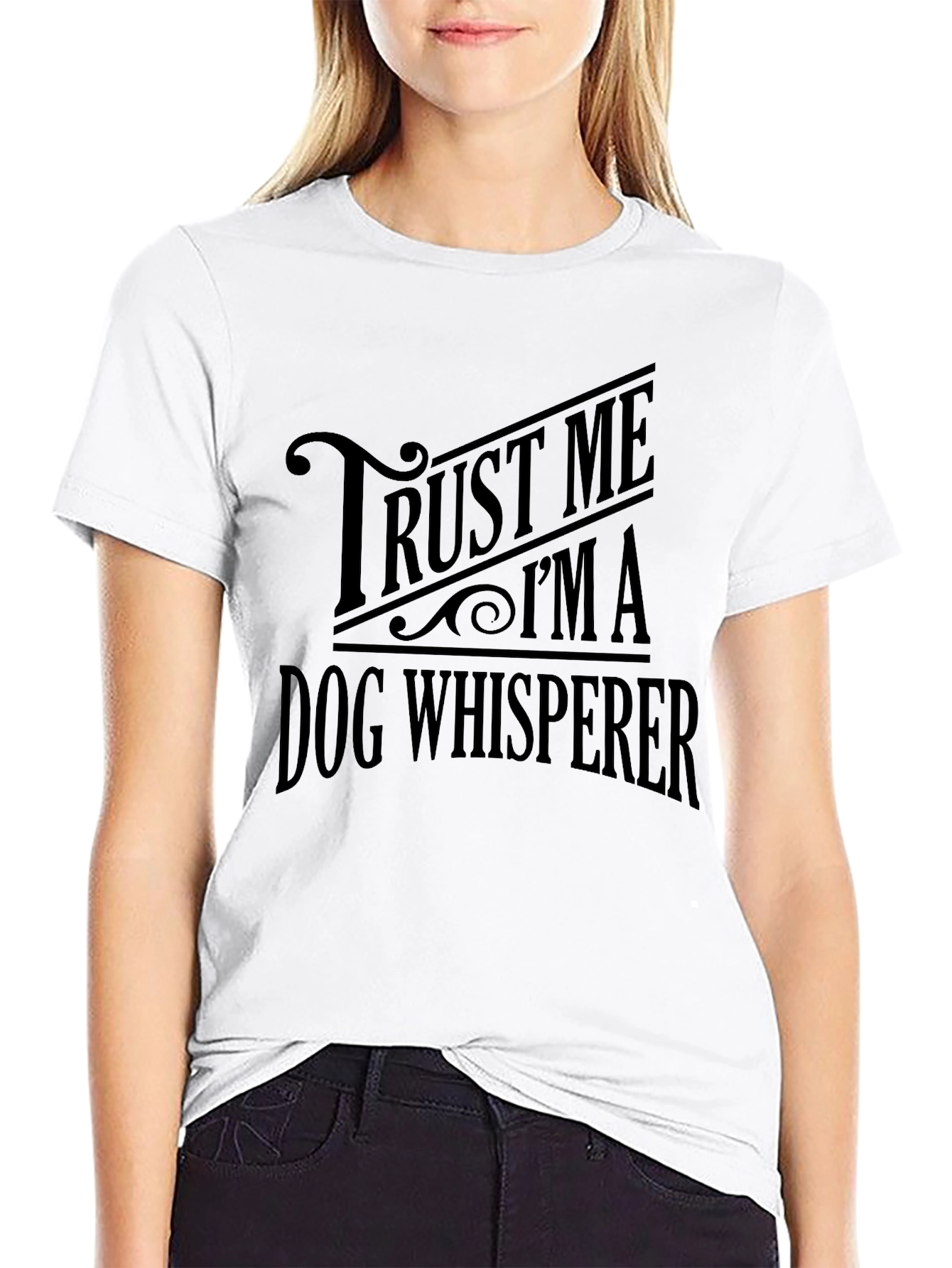 Black Trust Me I'm A Dog Whisperer Black T-Shirt view 9
