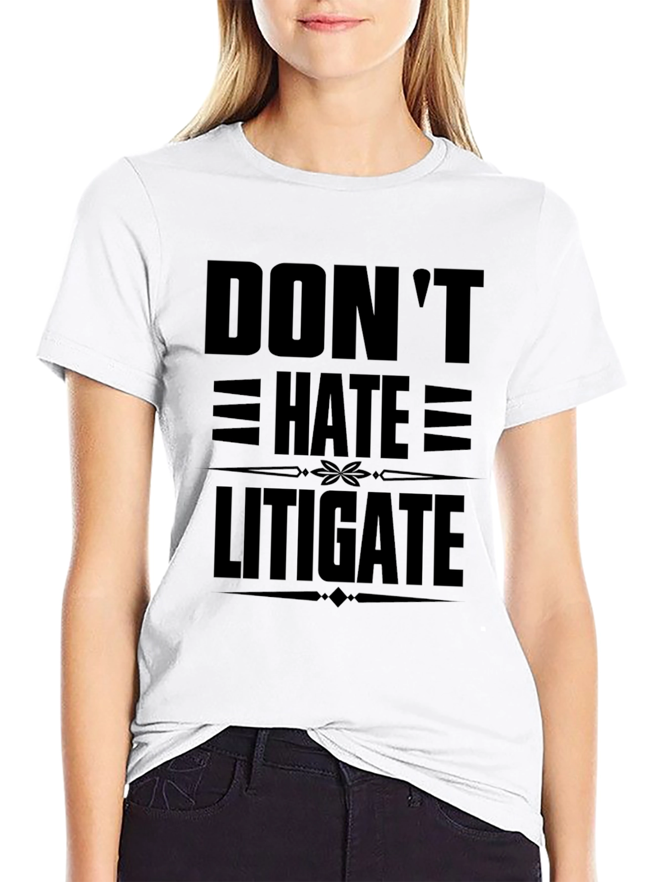 Black Don't Hate Litigate Black Graphic Tee view 9