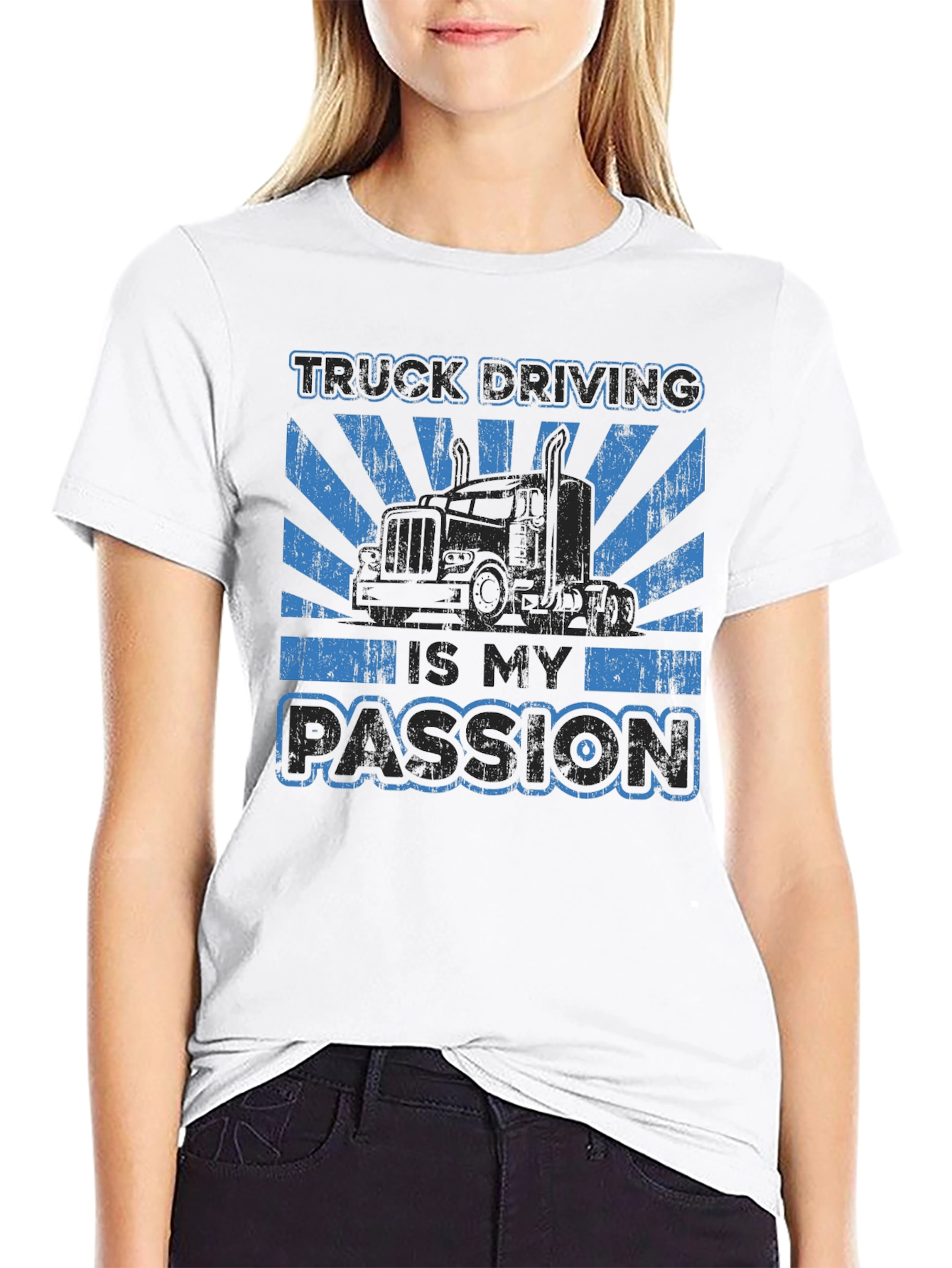 Black Truck Driving Passion T-Shirt view 9