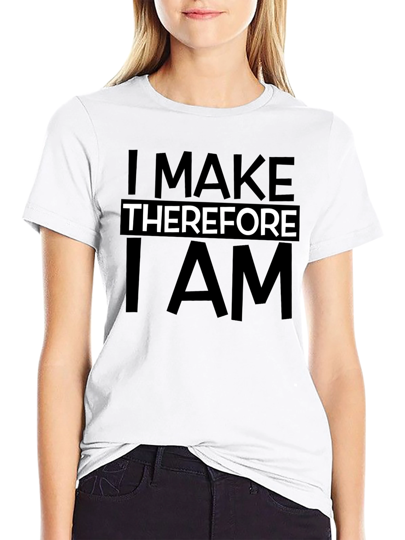 Black I Make Therefore I Am Graphic Tee - Black view 9