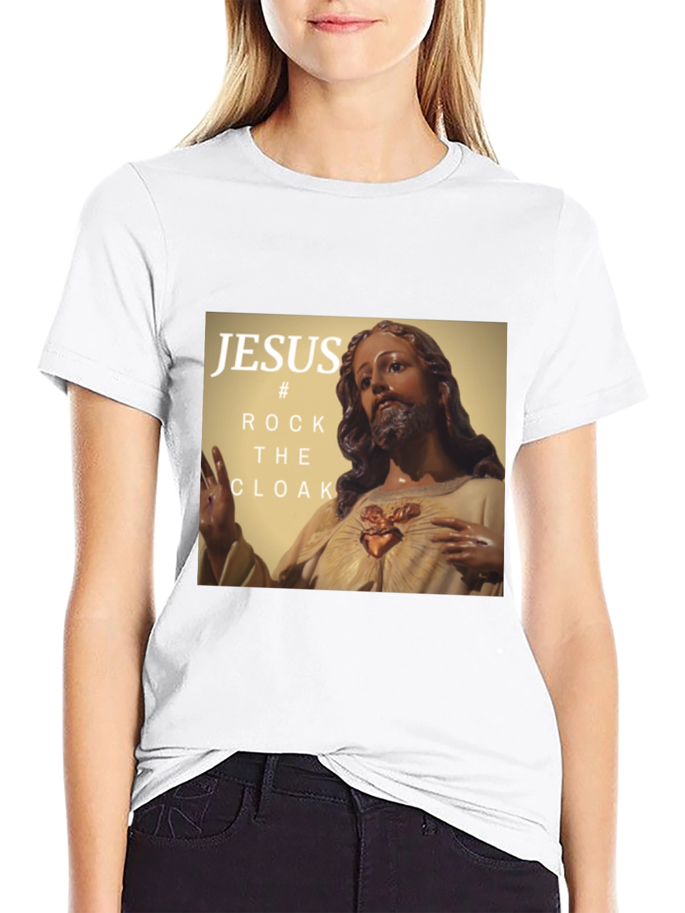Black Jesus Rock the Cloak Graphic T-Shirt view 9