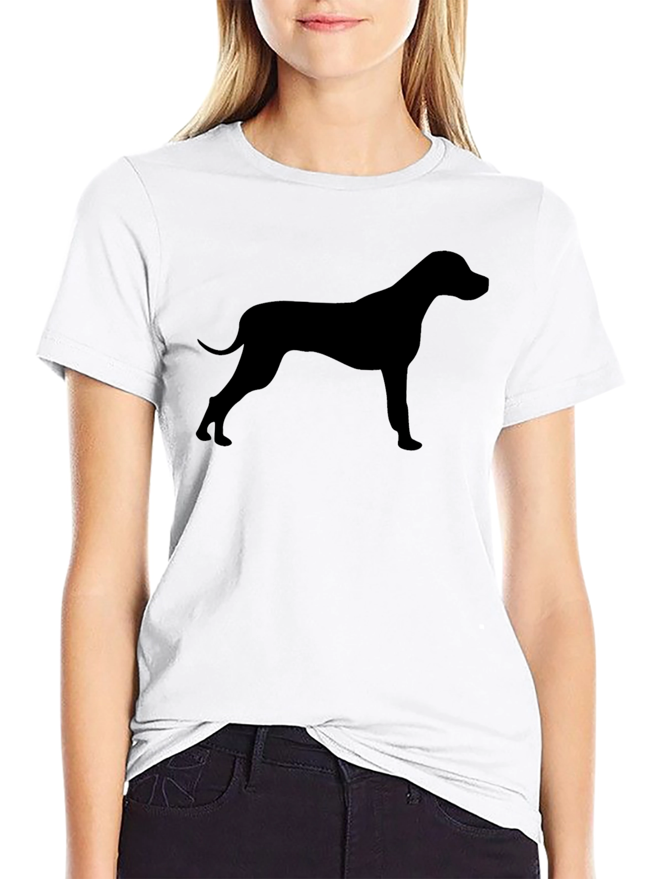 Black Dog Silhouette Black T-Shirt view 9