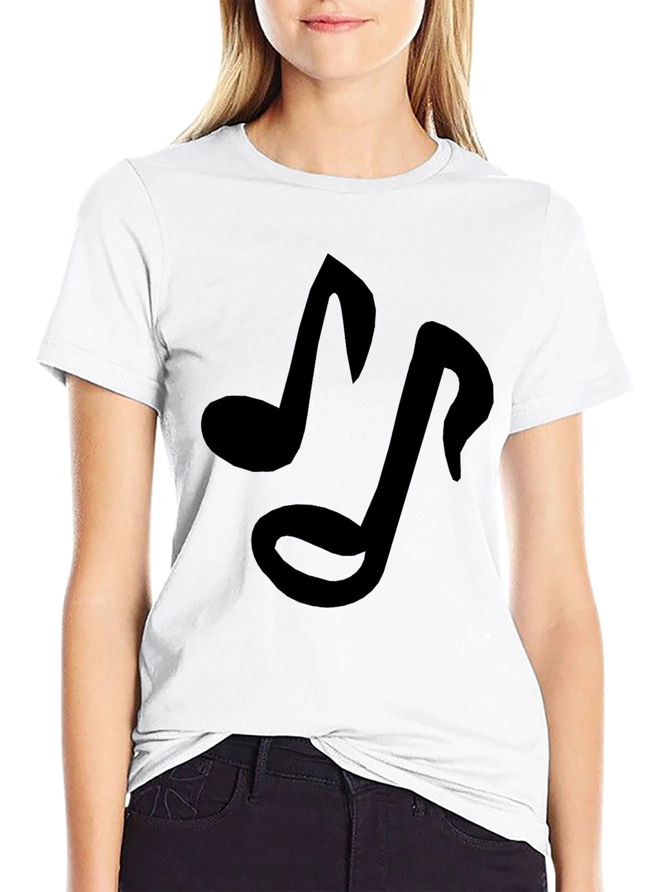 Black Musical Note Black T-Shirt view 9
