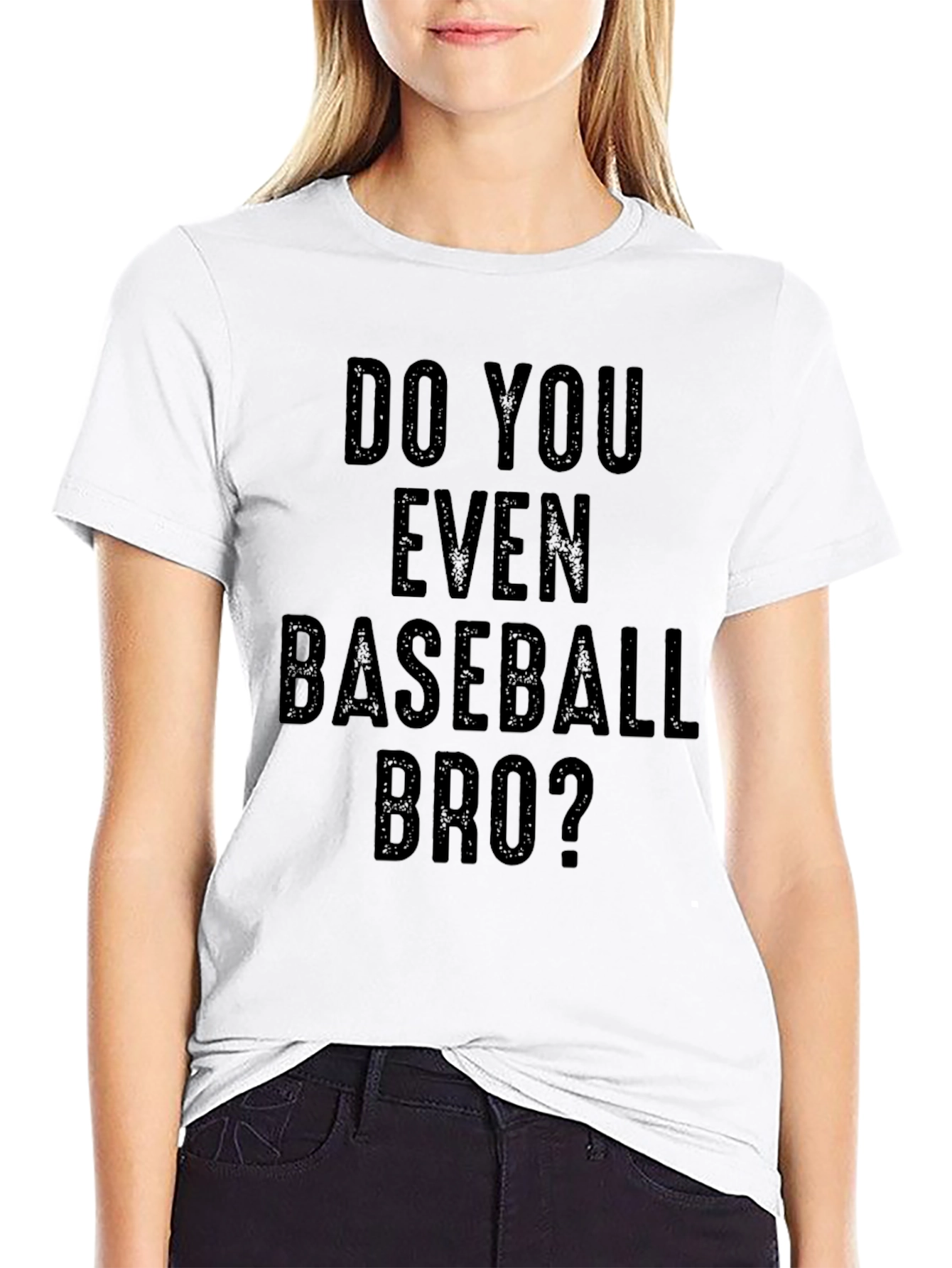 Black Do You Even Baseball Bro? Graphic T-Shirt view 9