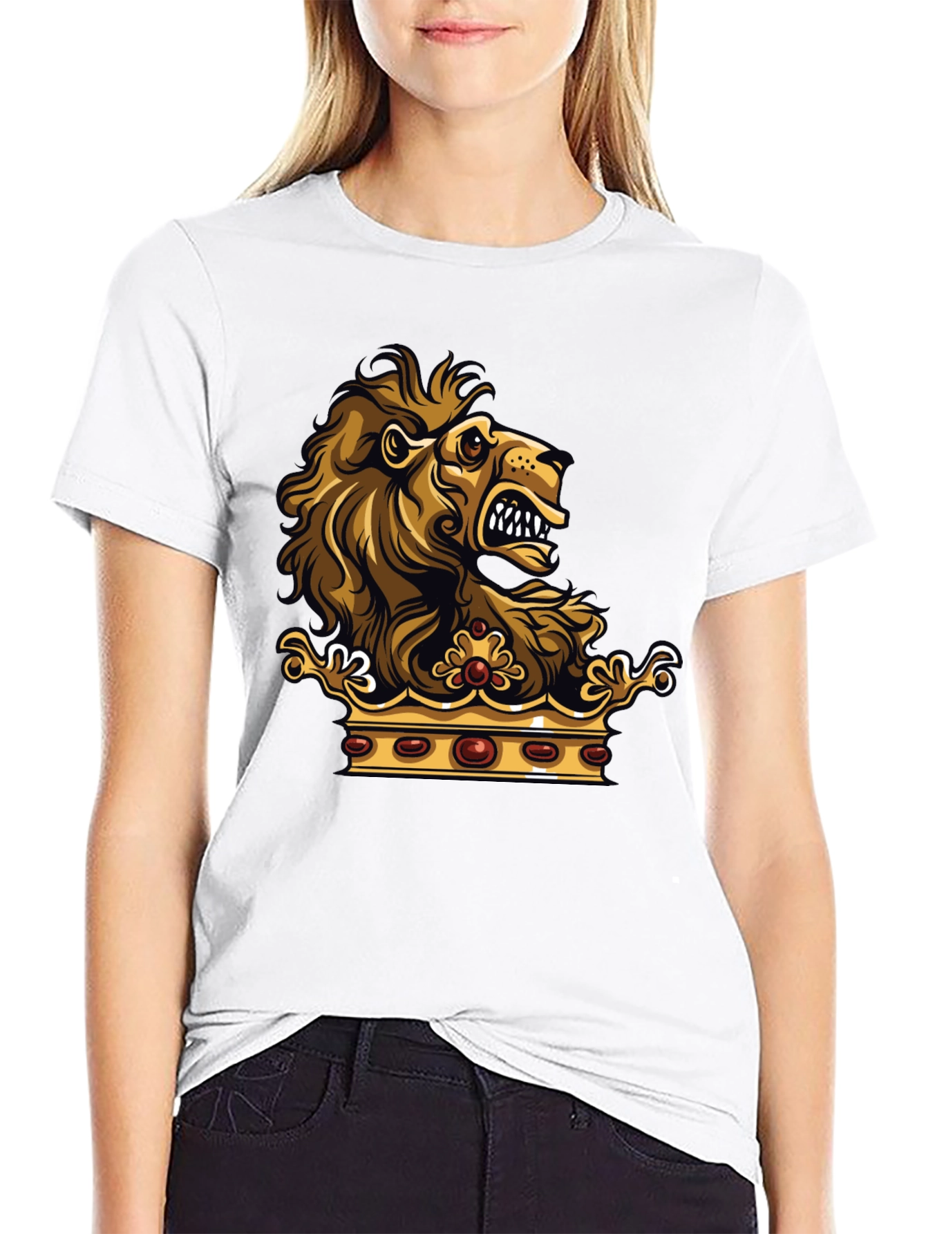 Black Lion Crown Graphic Black T-Shirt view 9