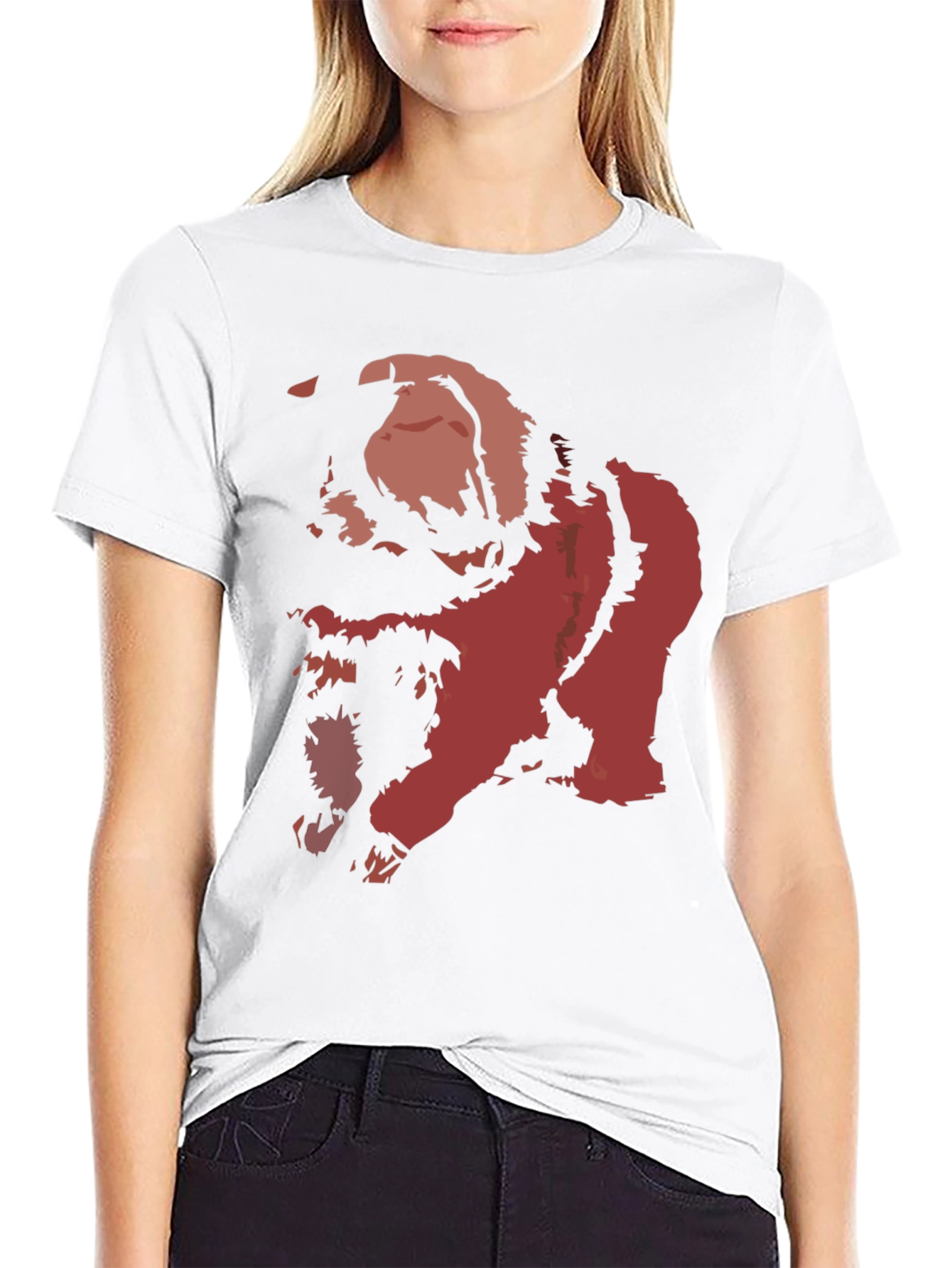 Black Bold Graphic Tee - Distressed Red Print on Black view 9