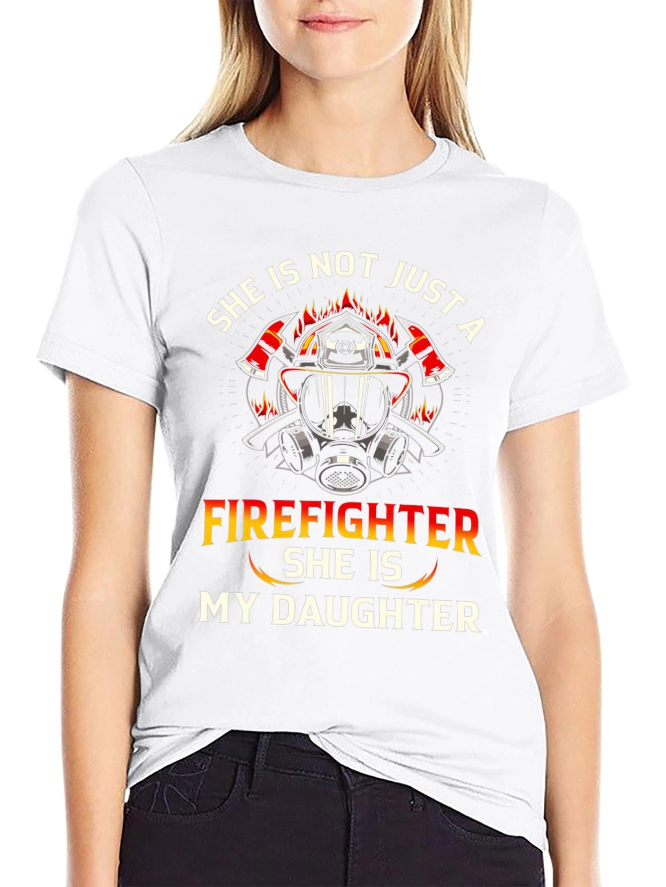 Black Firefighter Daughter T-Shirt - Proud Parent Apparel view 9