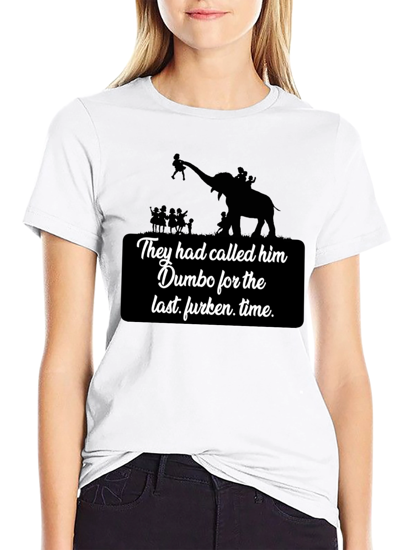 Black Dumbo Revenge T-Shirt - Funny Graphic Tee view 9