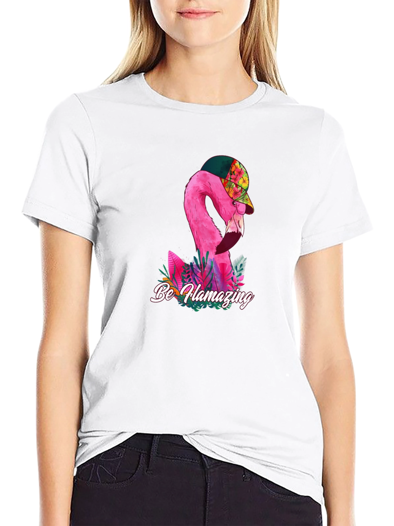 Black Flamazing Flamingo Graphic Tee view 9