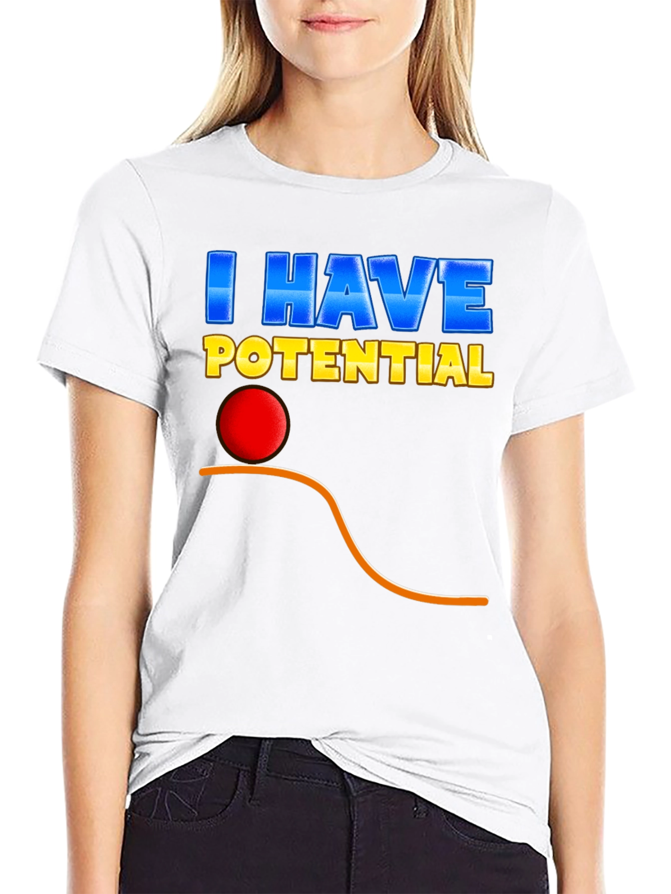 Black I Have Potential T-Shirt - Physics Pun Tee view 9