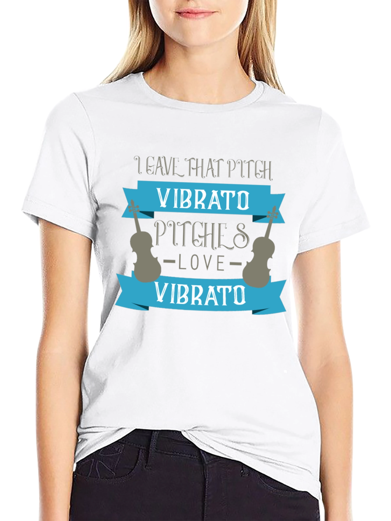 Black Vibrato Music Lover Graphic T-Shirt view 9