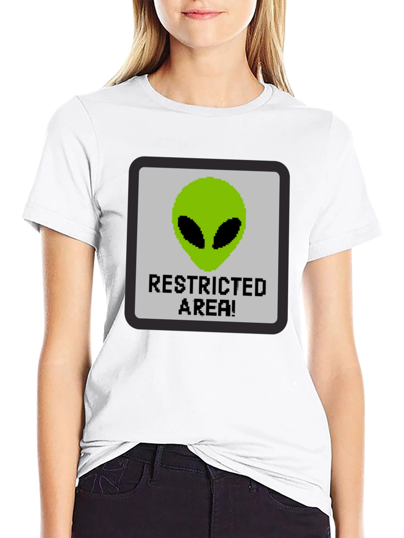 Black Restricted Alien Area Graphic Tee - Black view 9