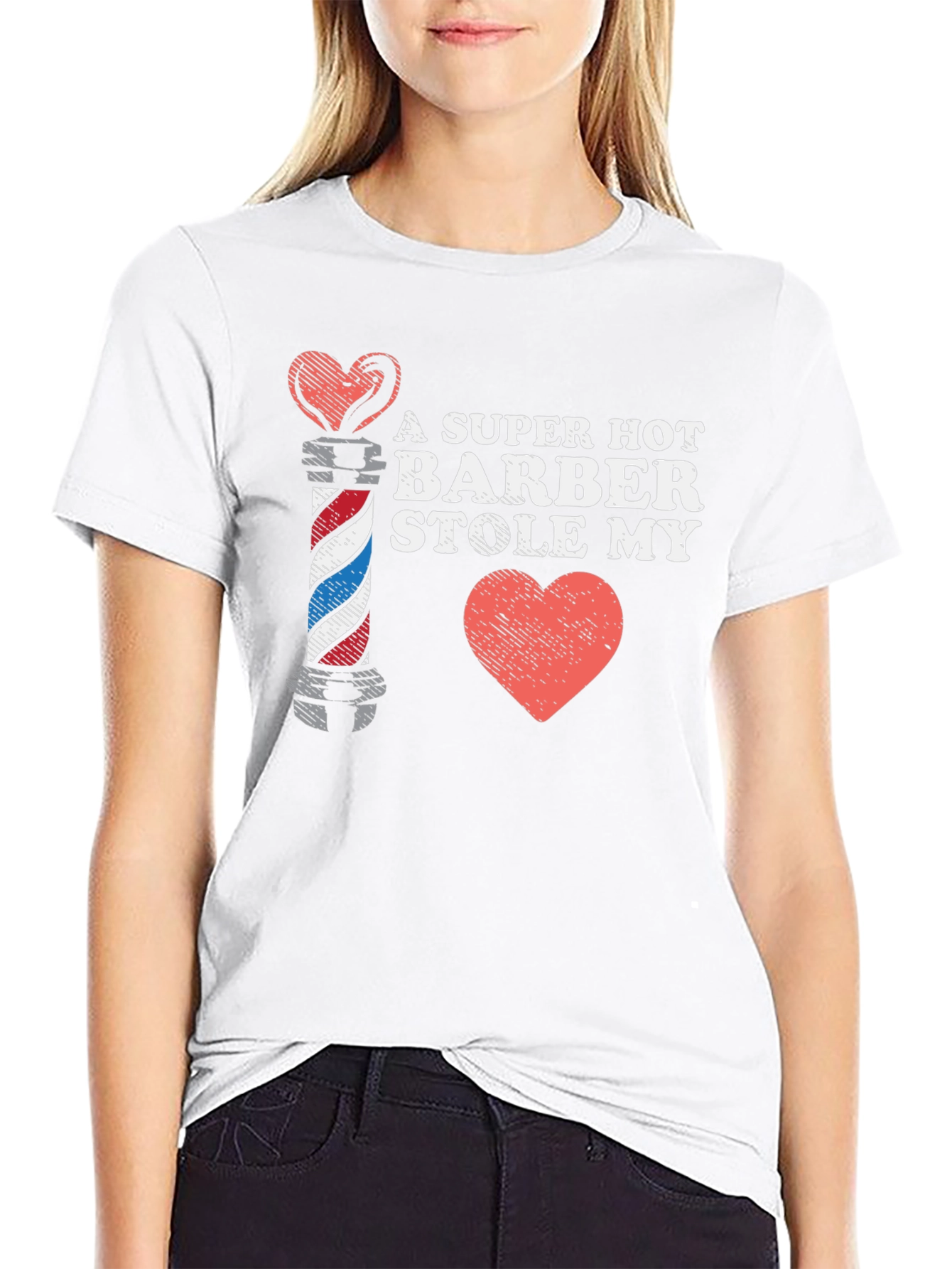 Black A Super Hot Barber Stole My Heart T-Shirt view 9