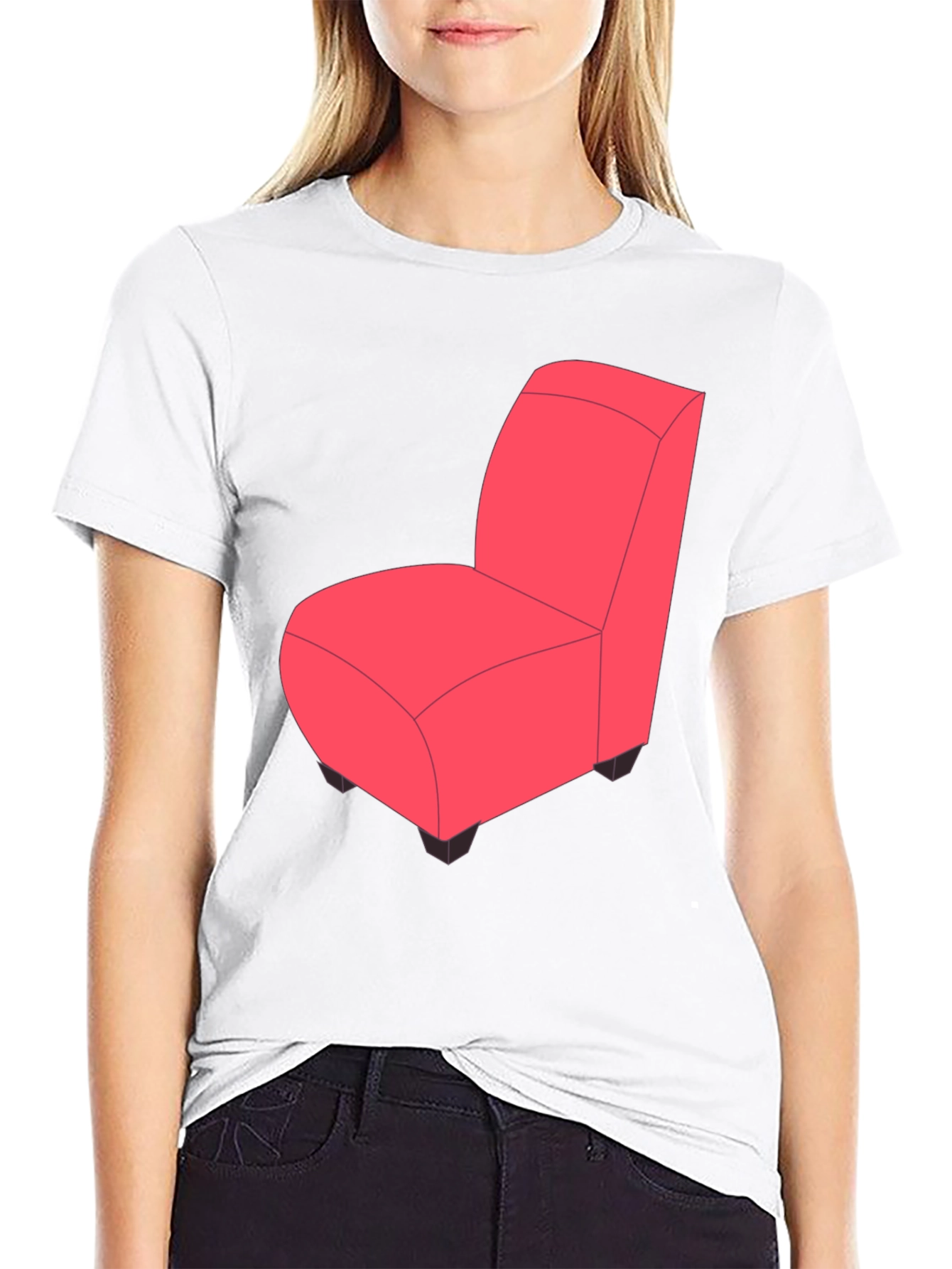 Black Novelty Chair Graphic Tee - Quirky Fun Style view 9