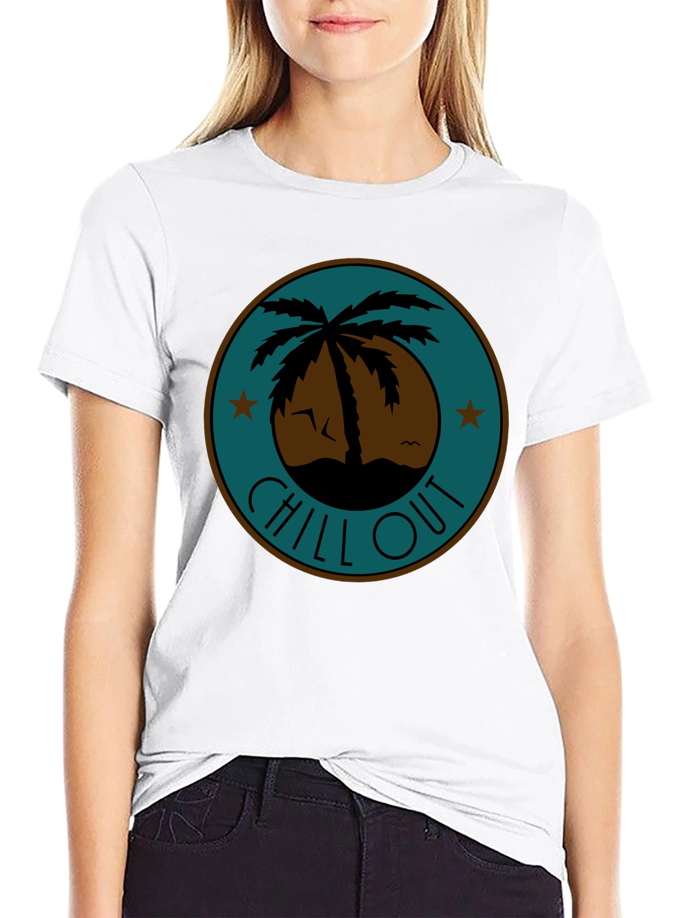 Black Chill Out Palm Tree Graphic Tee - Relaxed Fit view 9