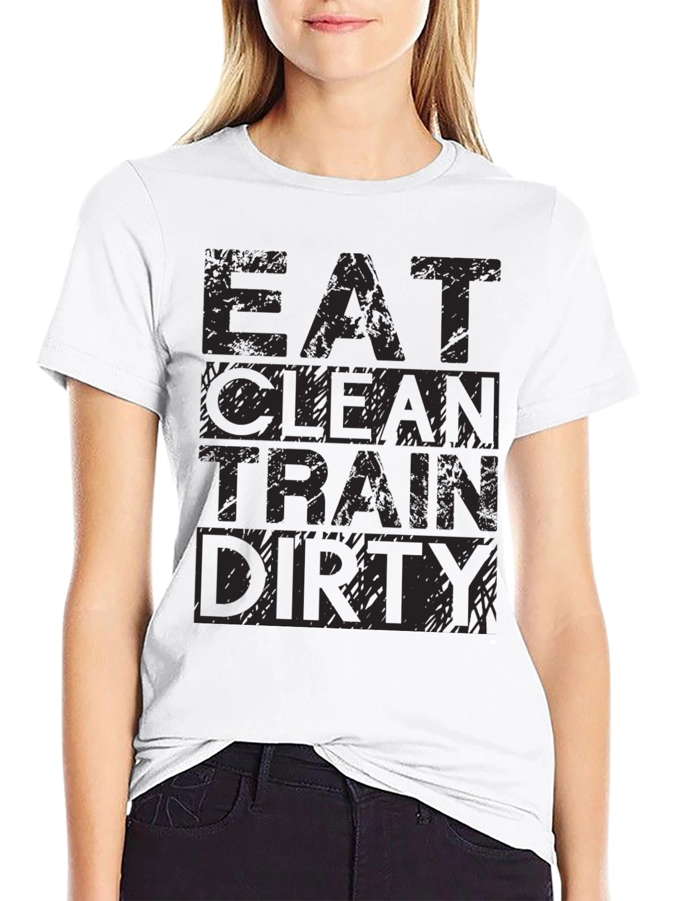 Black Eat Clean, Train Dirty Men's Graphic Tee view 9