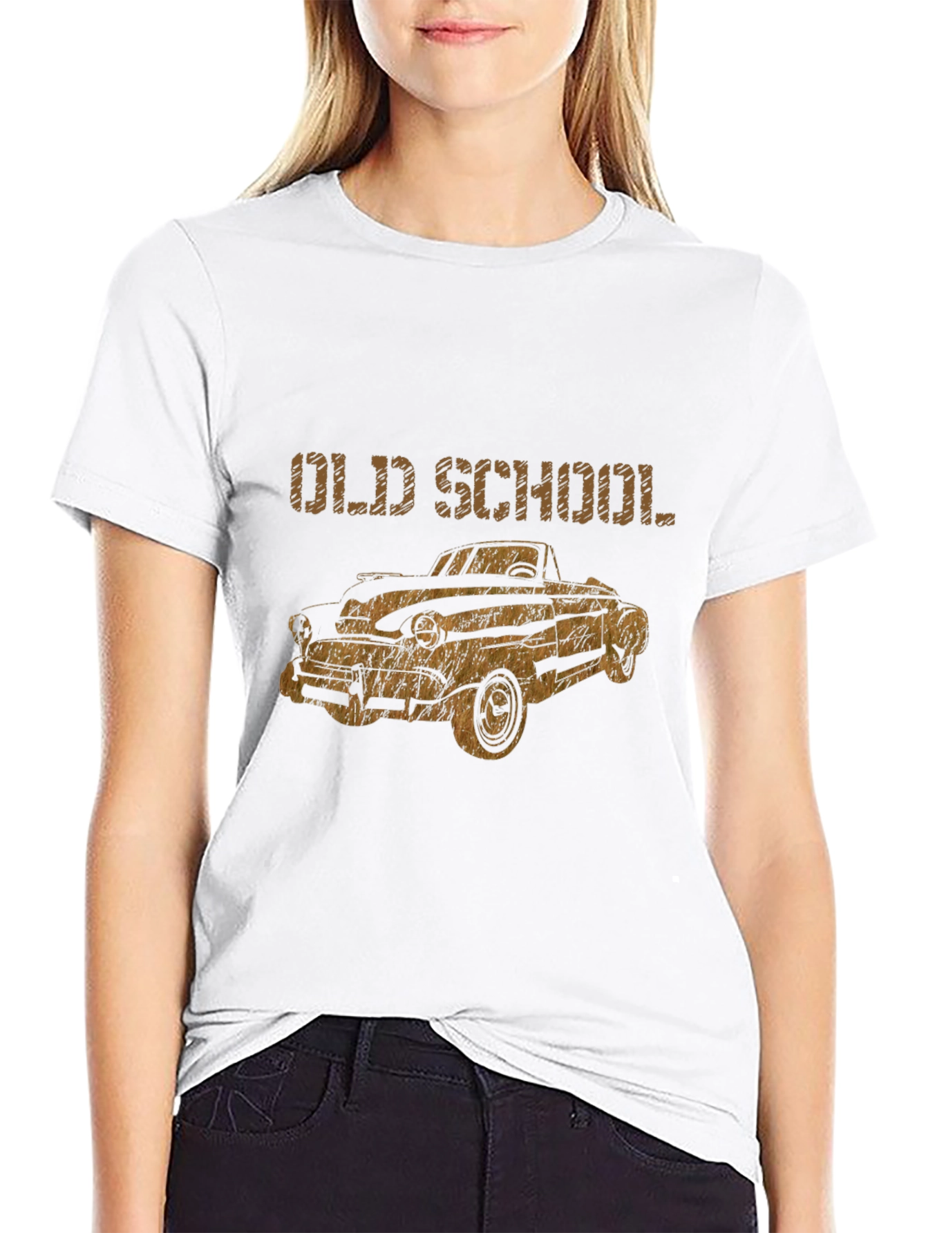 Black Old School Car Graphic T-Shirt view 9