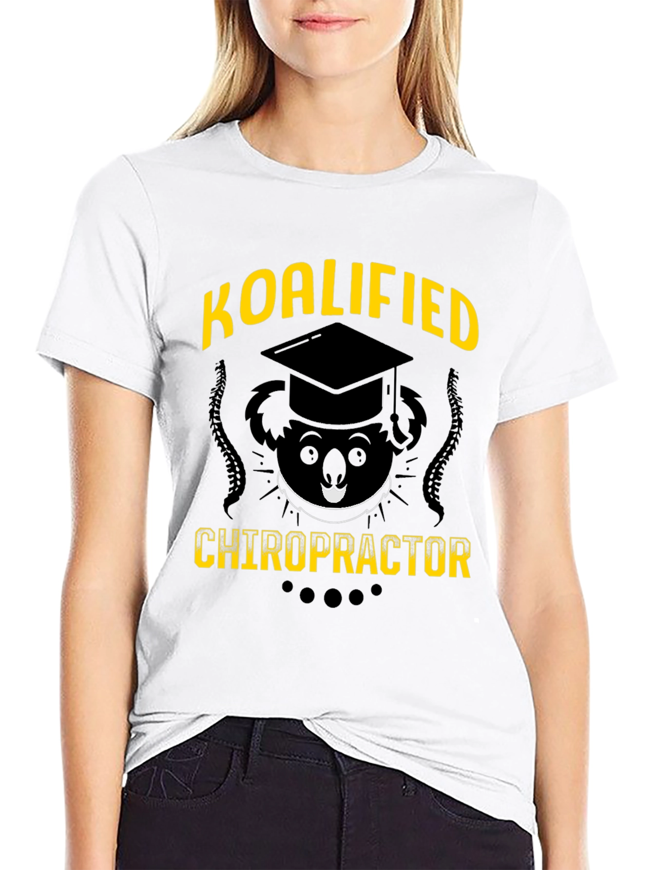 Black Koalified Chiropractor T-Shirt - Funny Graduation Tee view 9