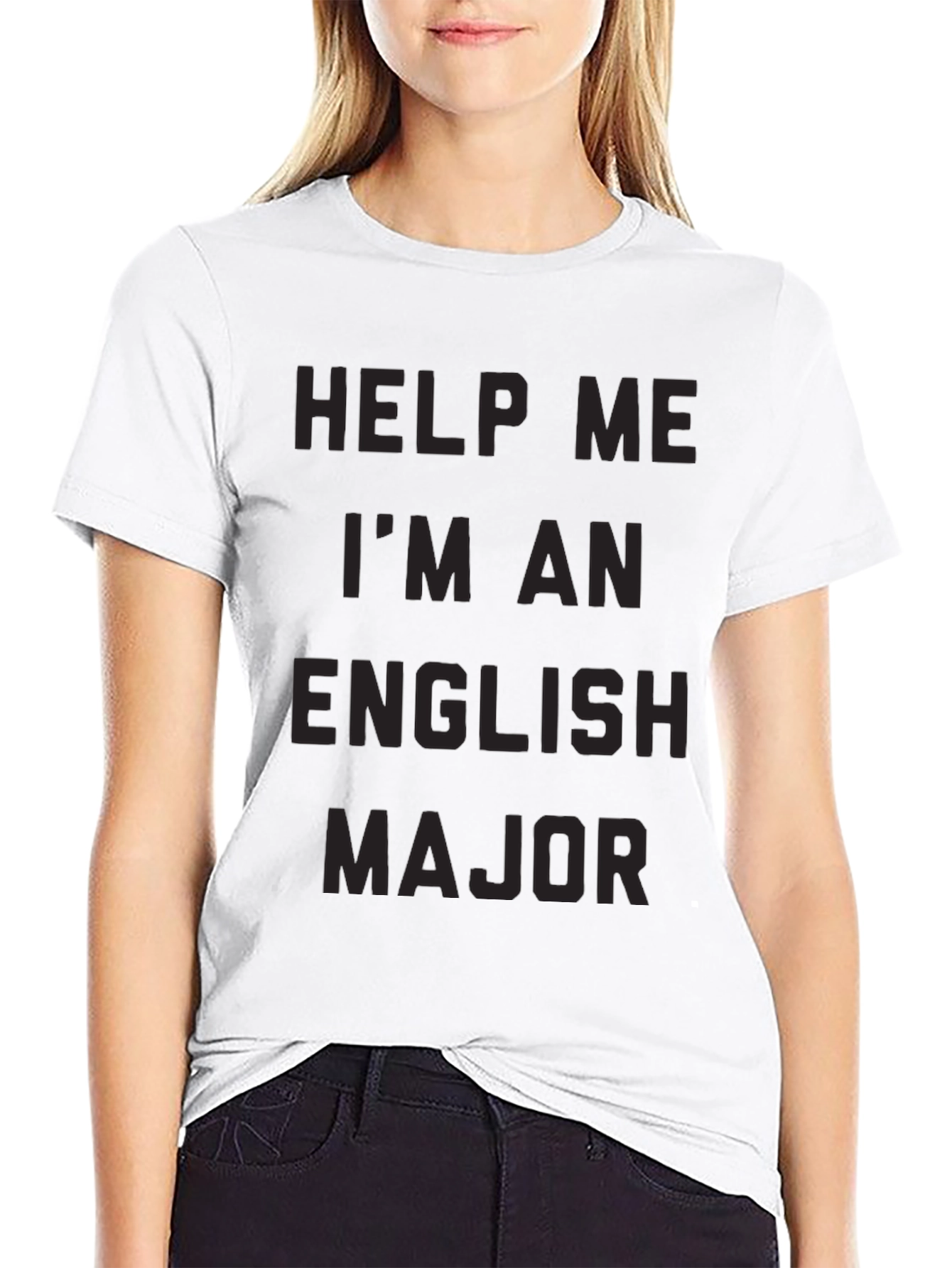 Black Help Me I'm An English Major T-Shirt view 9
