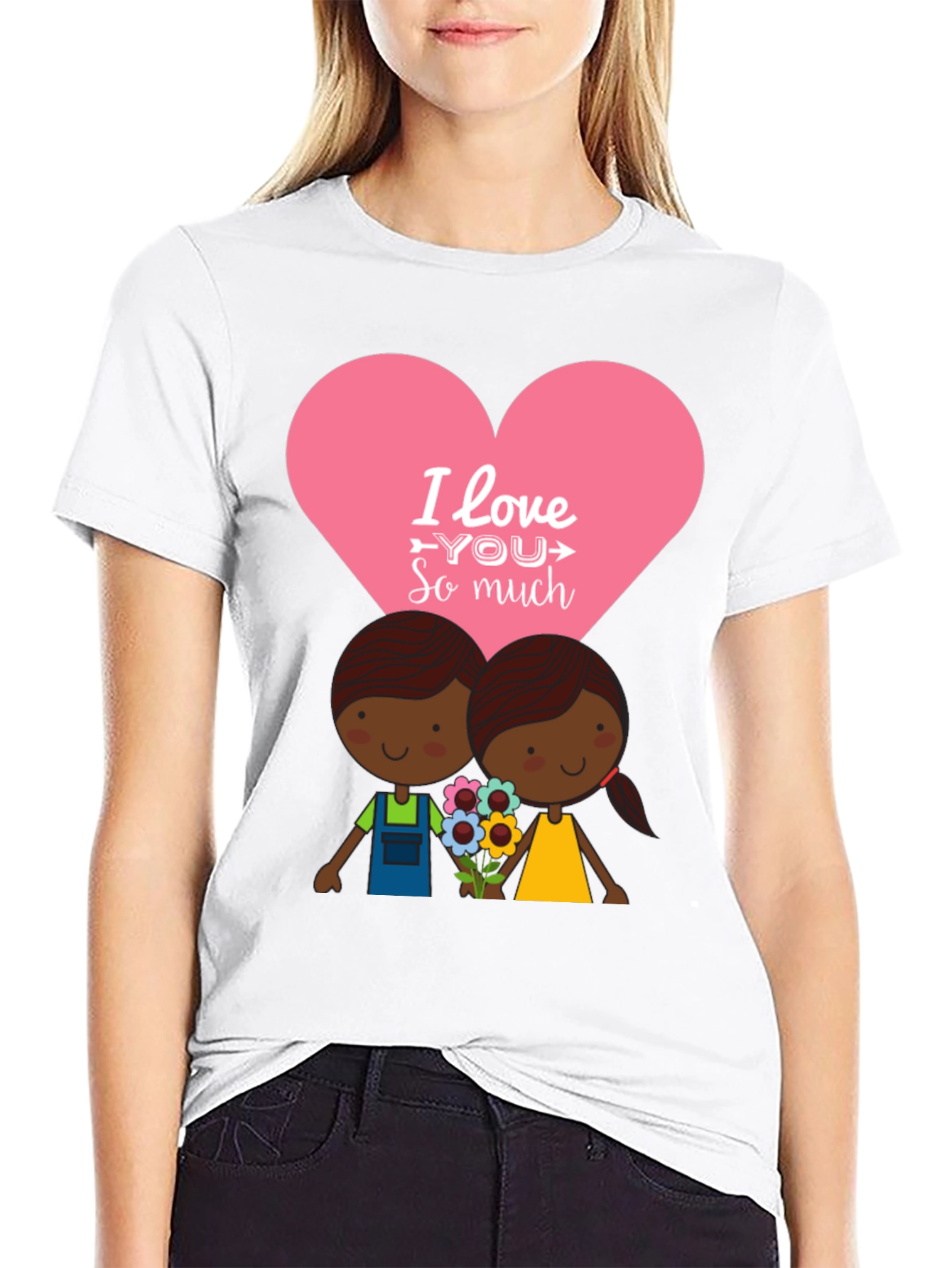 Black I Love You So Much Graphic T-Shirt view 9
