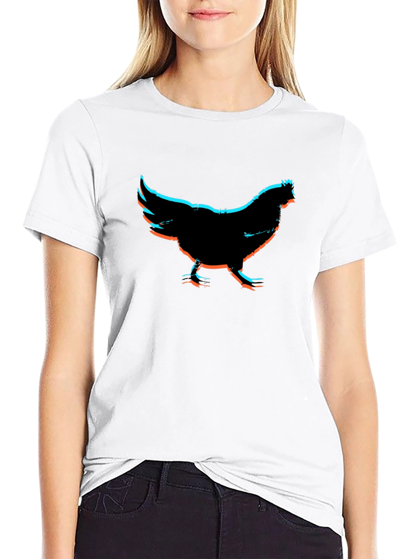 Black Chicken Graphic Black T-Shirt view 9