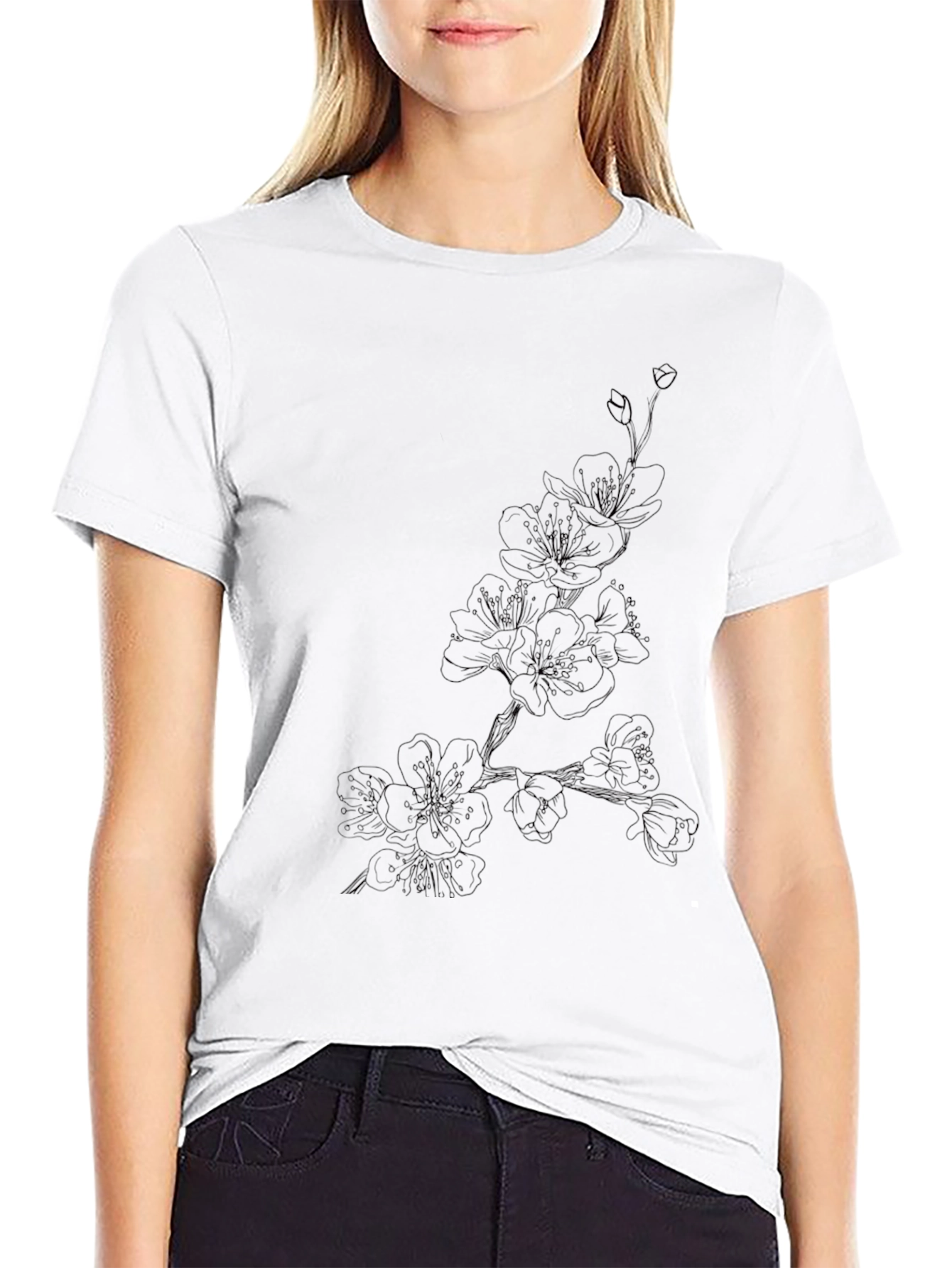Black Black Blossom Tee - Stylish Comfort view 9