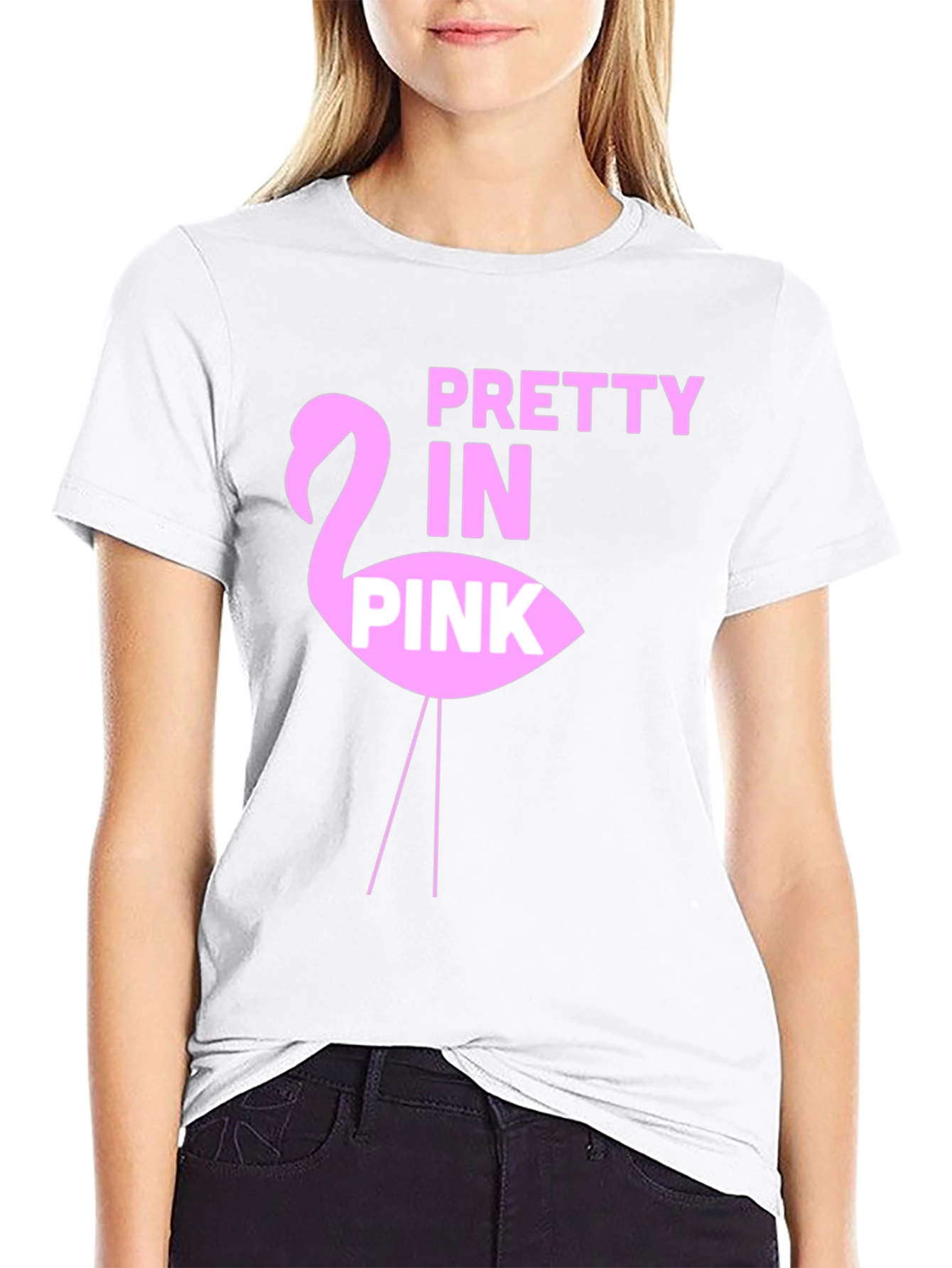 Black Pretty in Pink Flamingo Graphic Tee view 9