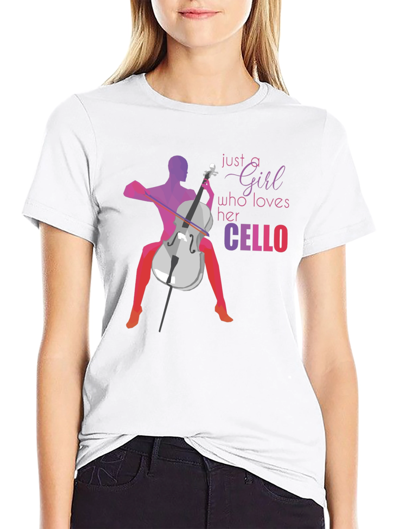 Cello Lover Graphic Tee - Just a Girl Who Loves Her Cello - 9
