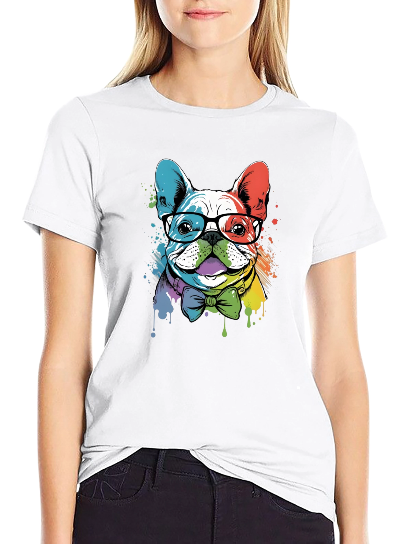 Black Cool Bulldog Graphic Tee - Modern Design view 9