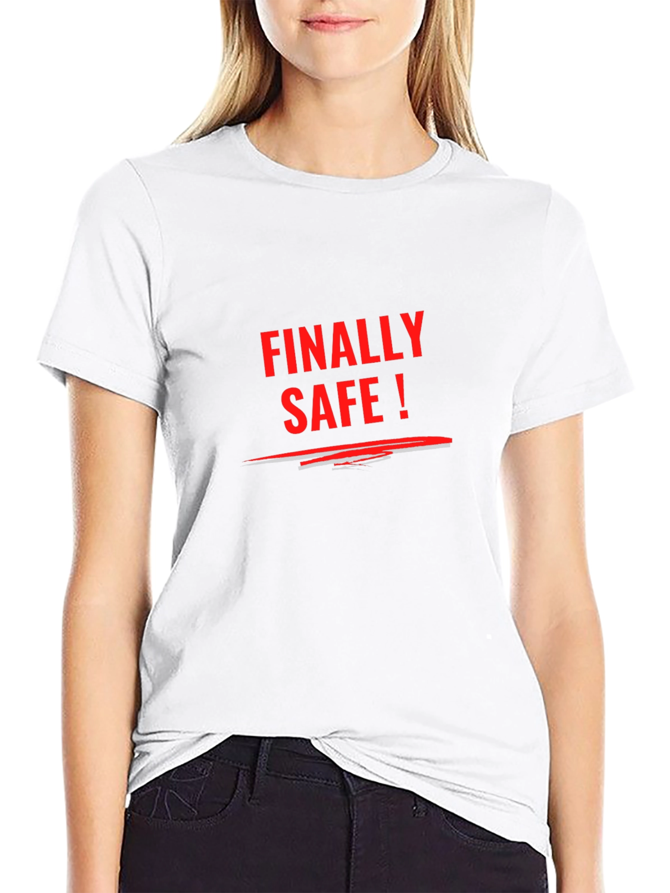 Black Finally Safe T-Shirt - Statement Tee, Casual Wear view 9