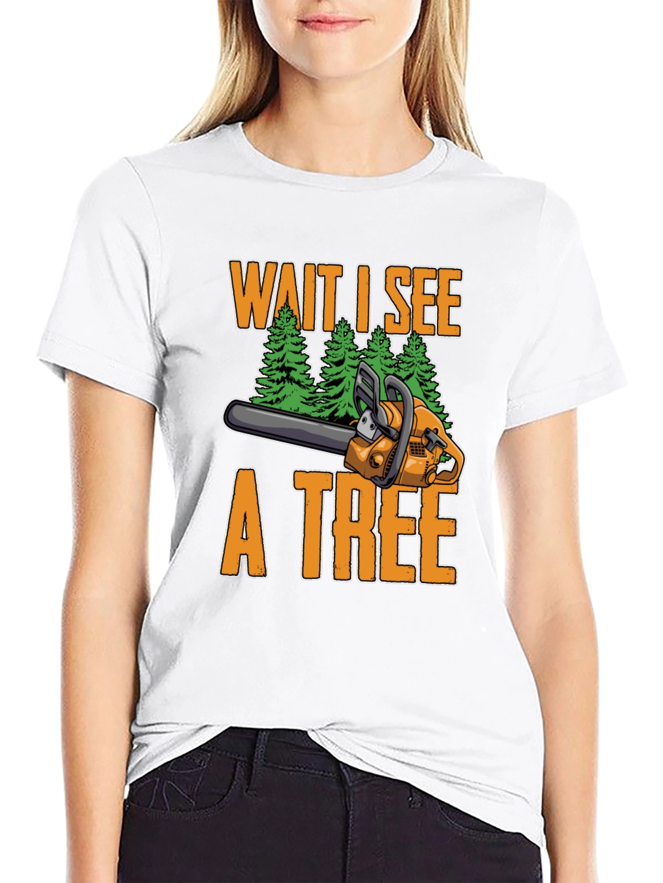 Black Funny Chainsaw Lumberjack T-Shirt view 9