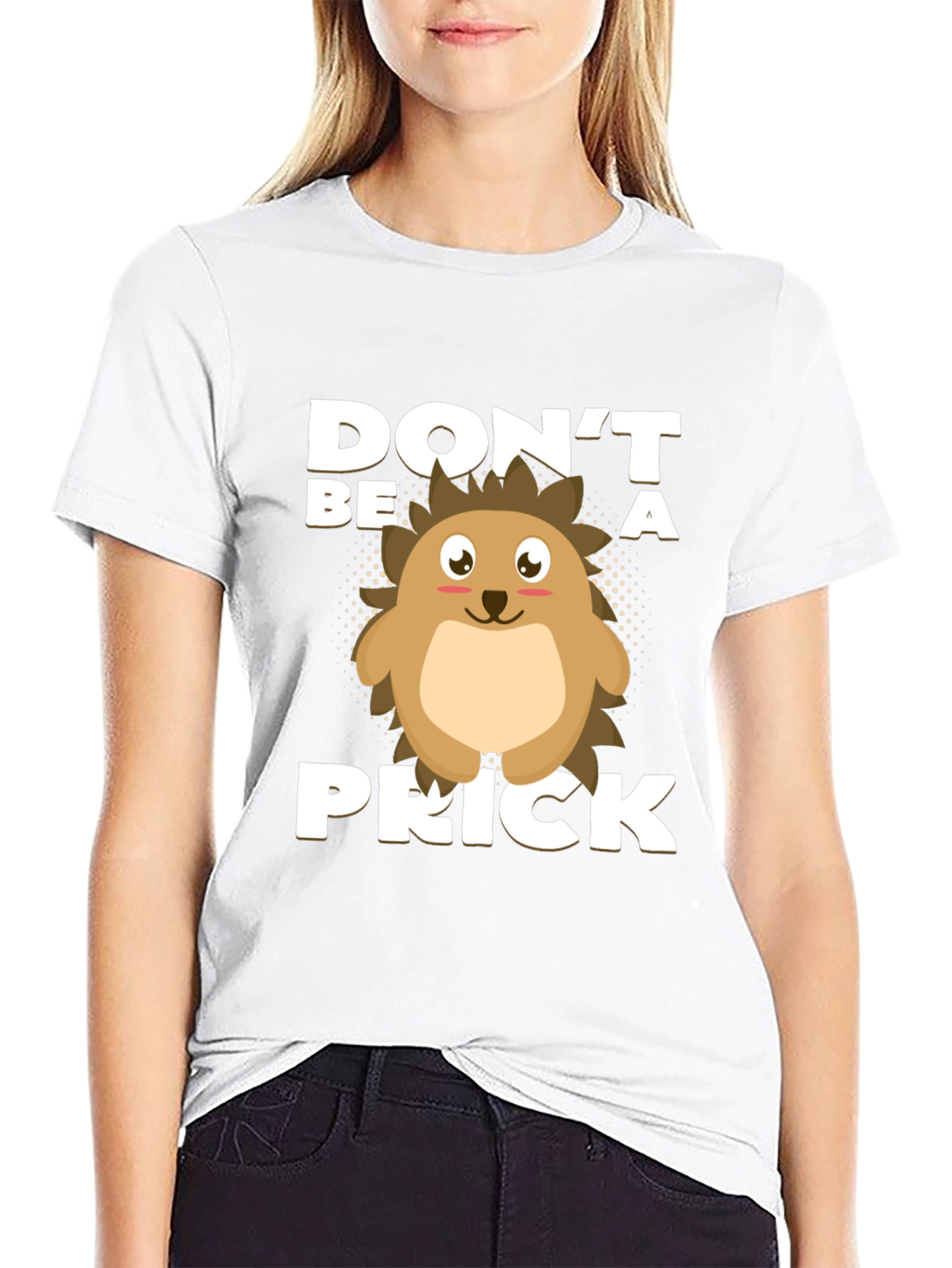 Black Don't Be a Prick T-Shirt, Hedgehog Graphic view 9