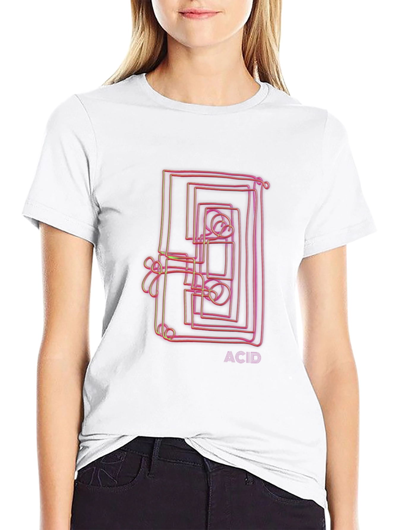 Black Abstract 'ACID' Graphic Tee - Black view 9