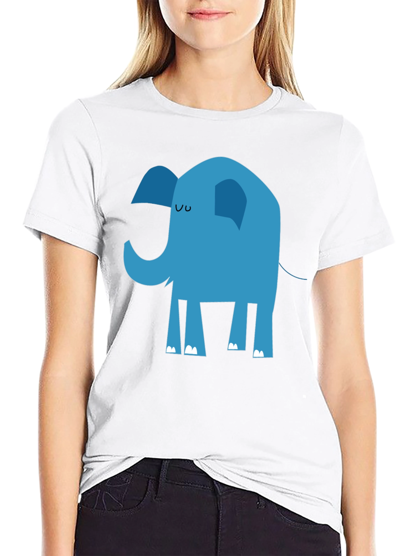 Black Blue Elephant Graphic T-Shirt - Men's Black Tee view 9