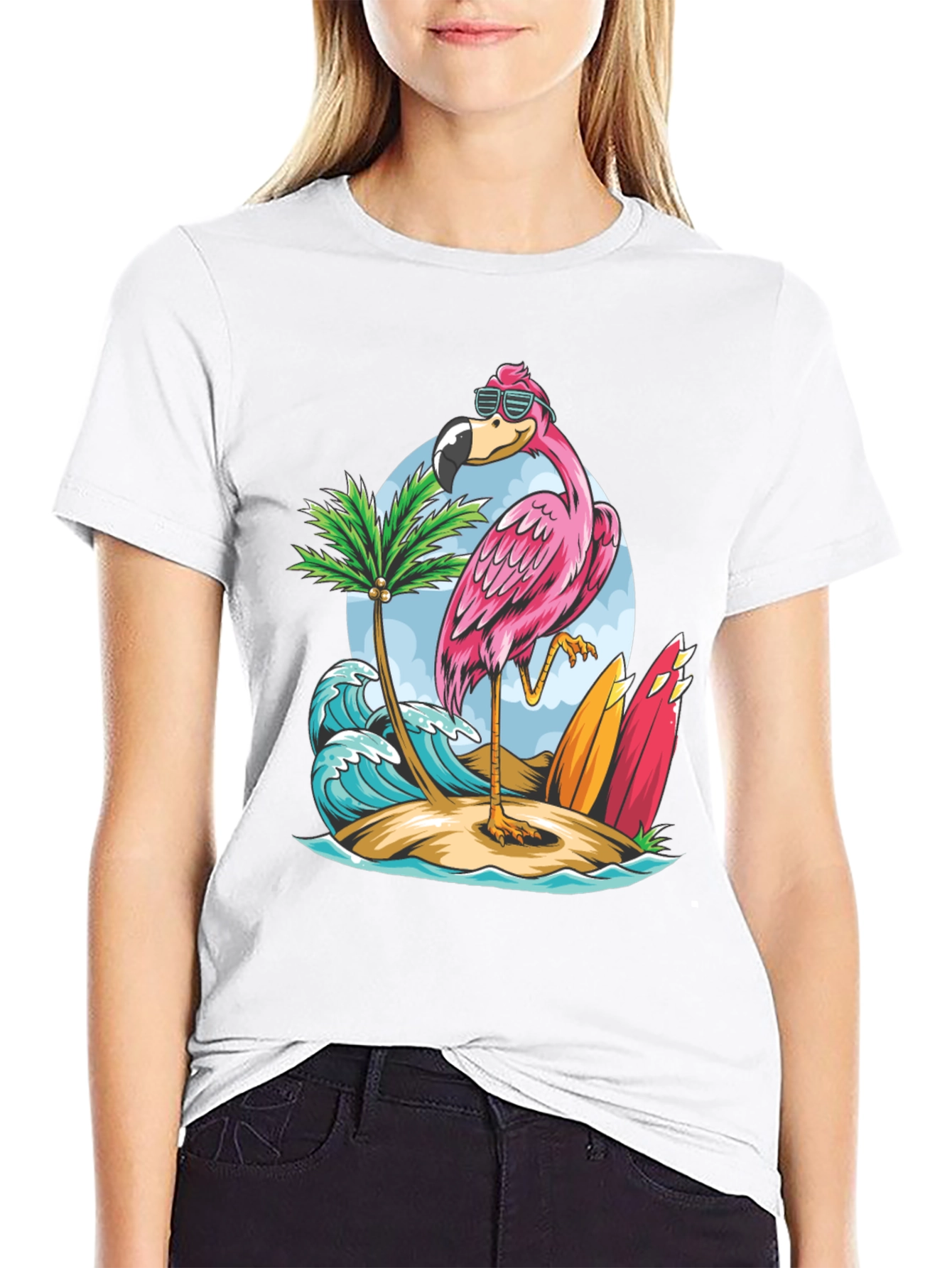 Tropical Flamingo Graphic Tee - Island Style - 9