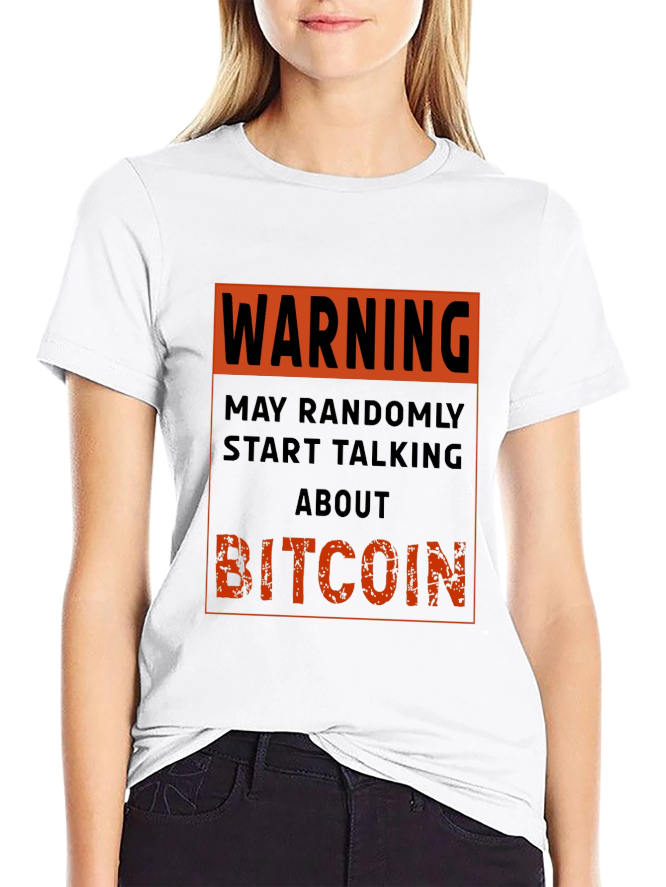 Black Warning Bitcoin T-Shirt - Funny Crypto Tee view 9