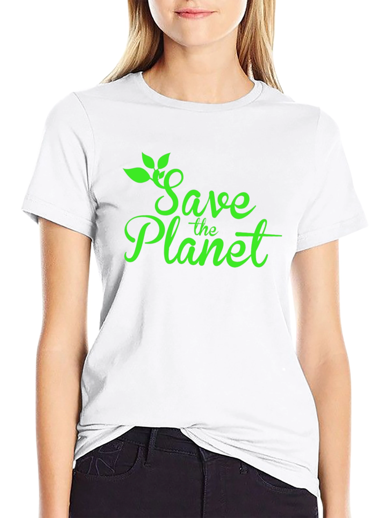 Black Save the Planet Graphic Tee - Eco-Friendly Fashion view 9