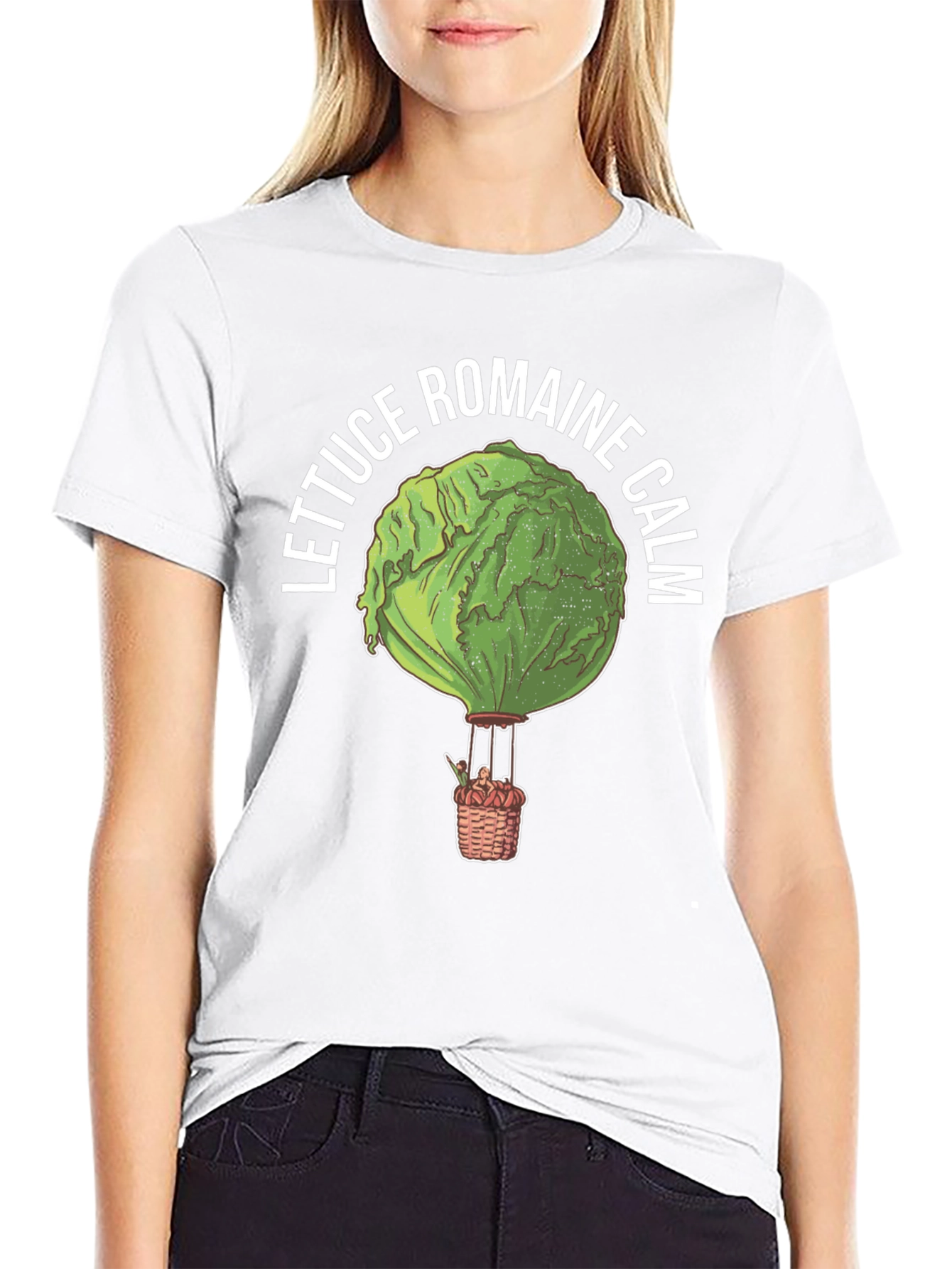Black Lettuce Romaine Calm Funny Graphic T-Shirt view 9