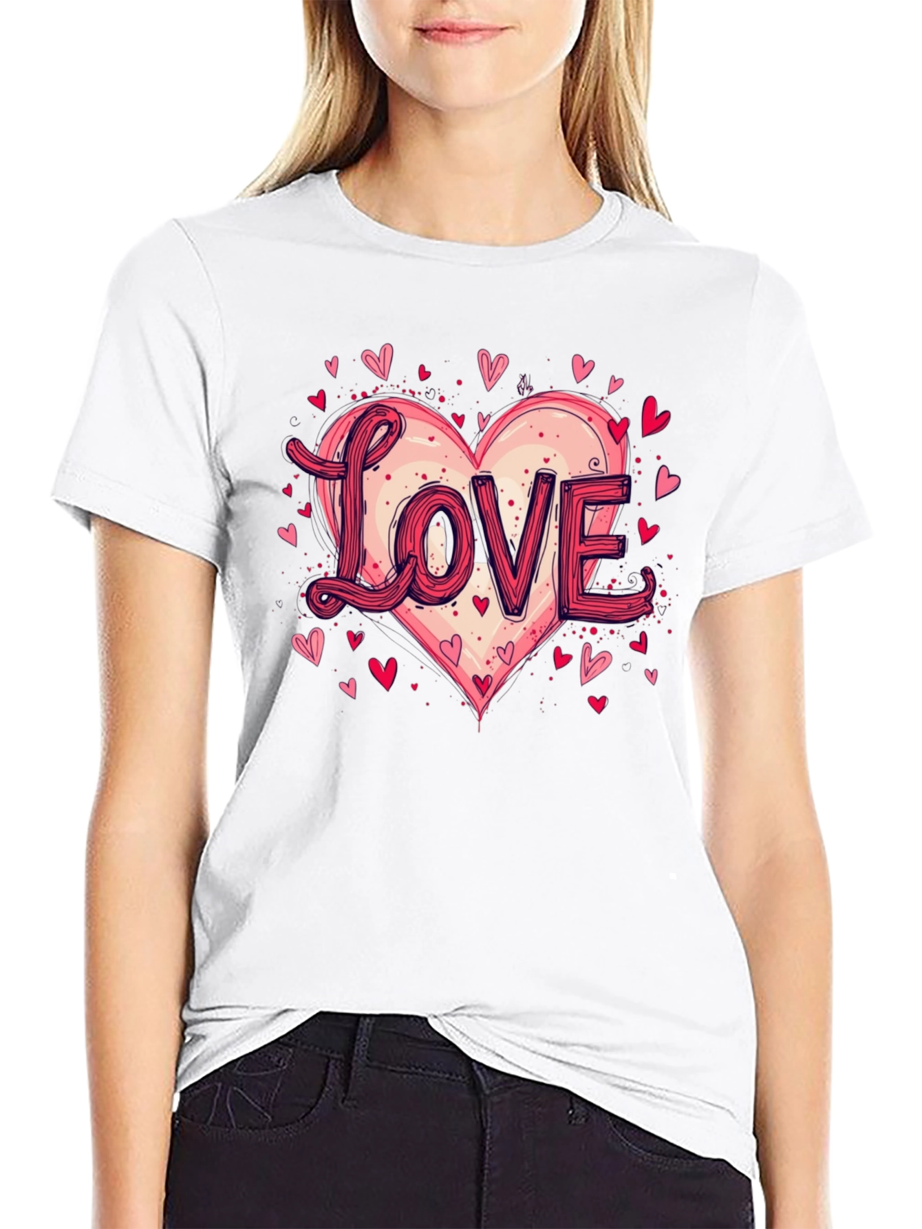 Black Love Heart Graphic Tee - Valentine's Day view 9