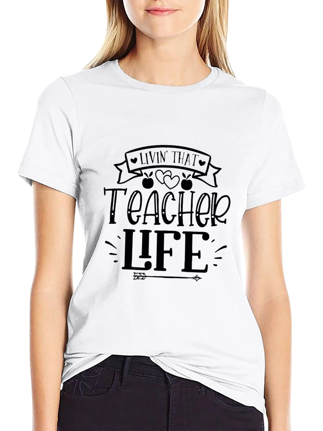 Black Teacher Life Black T-Shirt view 9