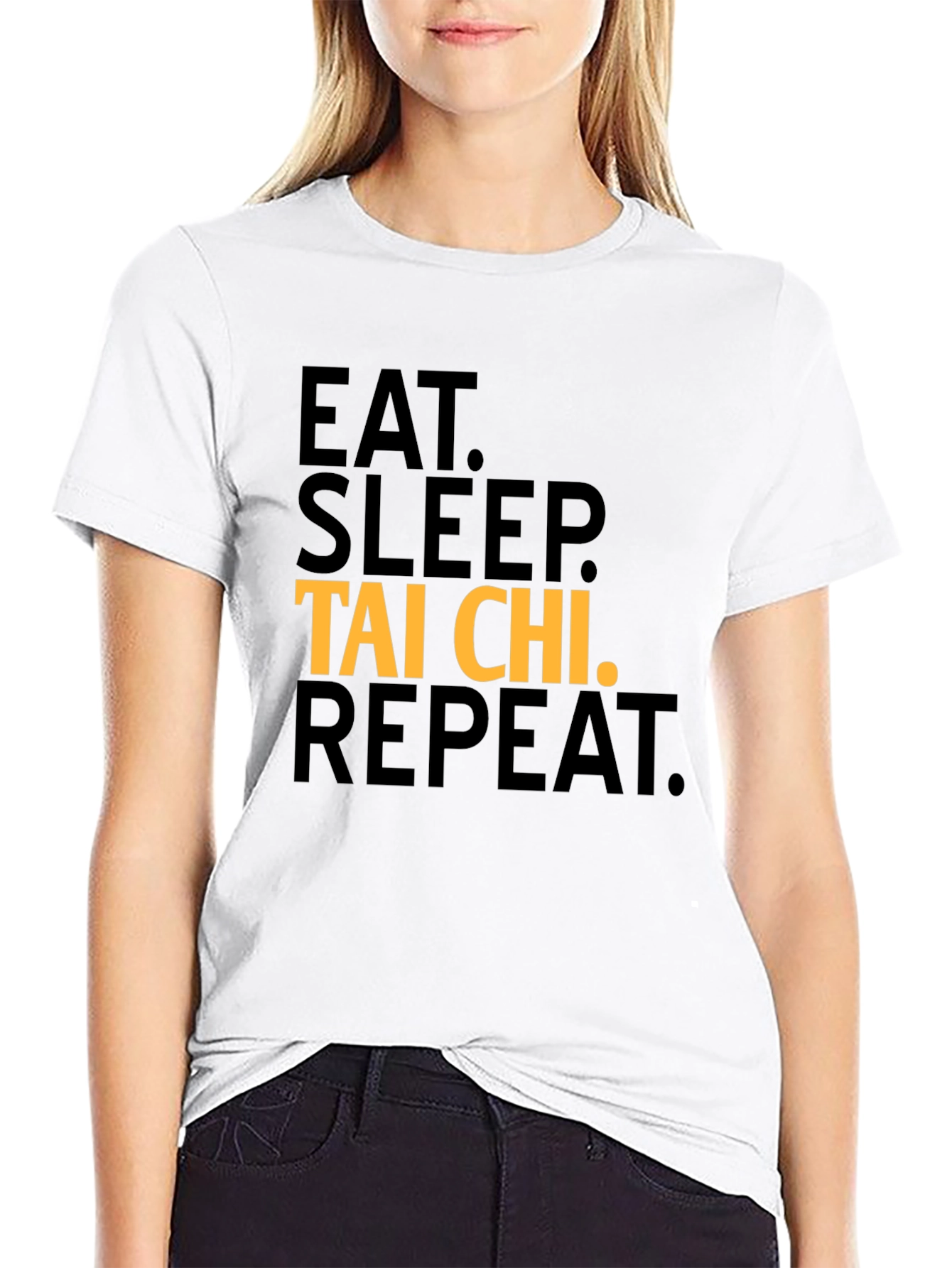 Black Eat Sleep Tai Chi Repeat Graphic T-Shirt view 9