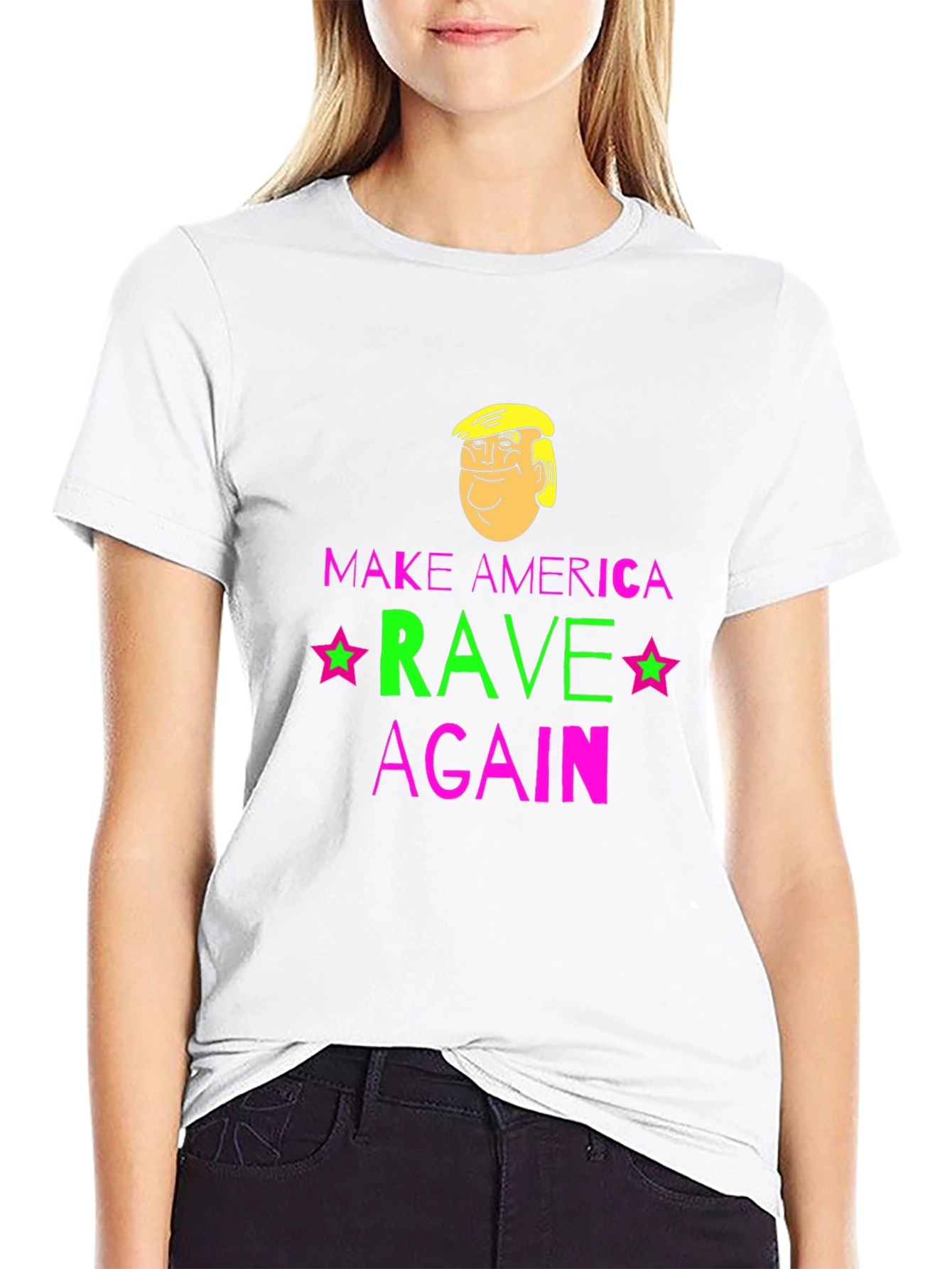 Black Make America Rave Again T-Shirt - Novelty Graphic Tee view 9