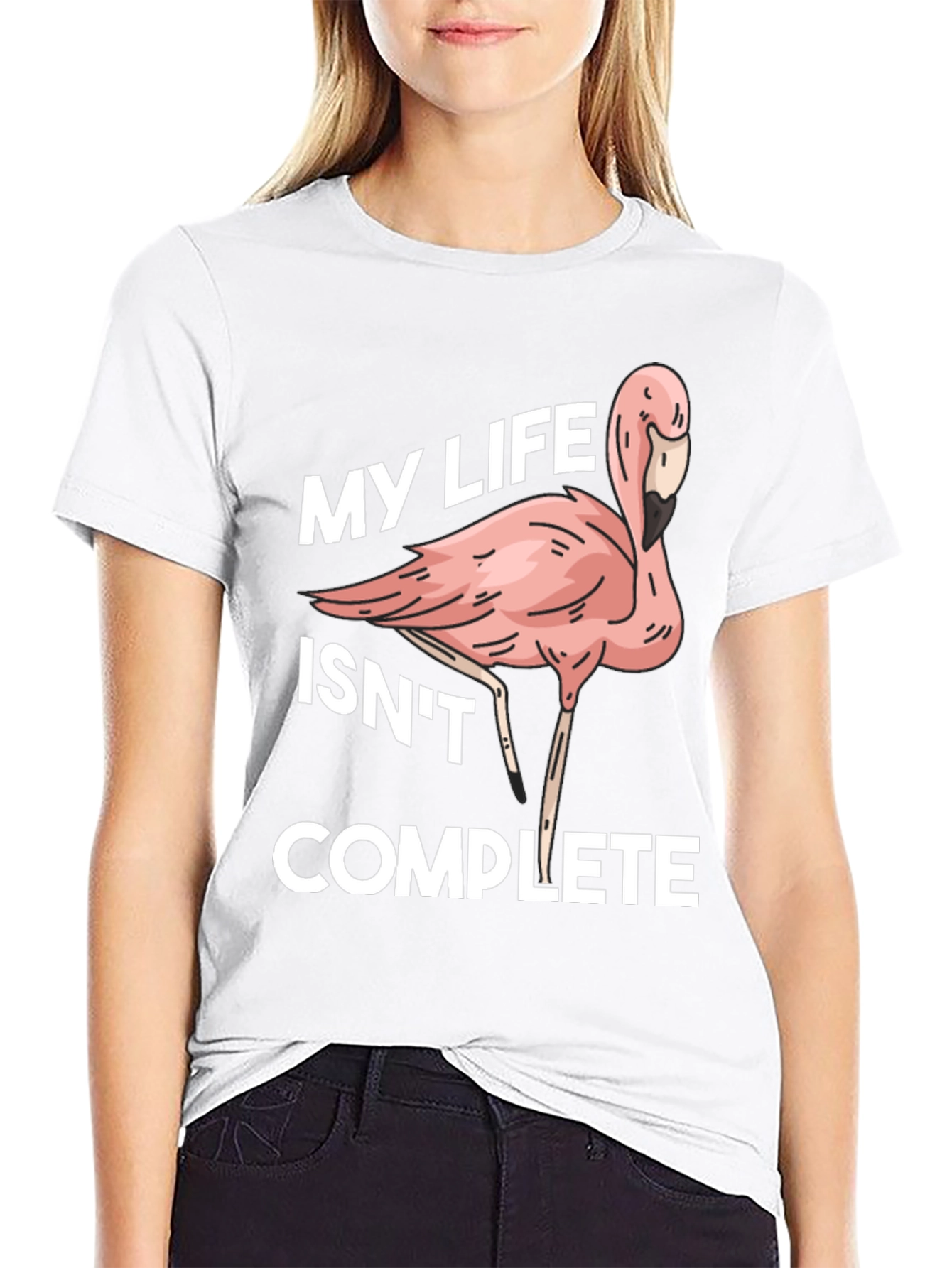 Black Flamingo Life Funny Graphic T-Shirt view 9