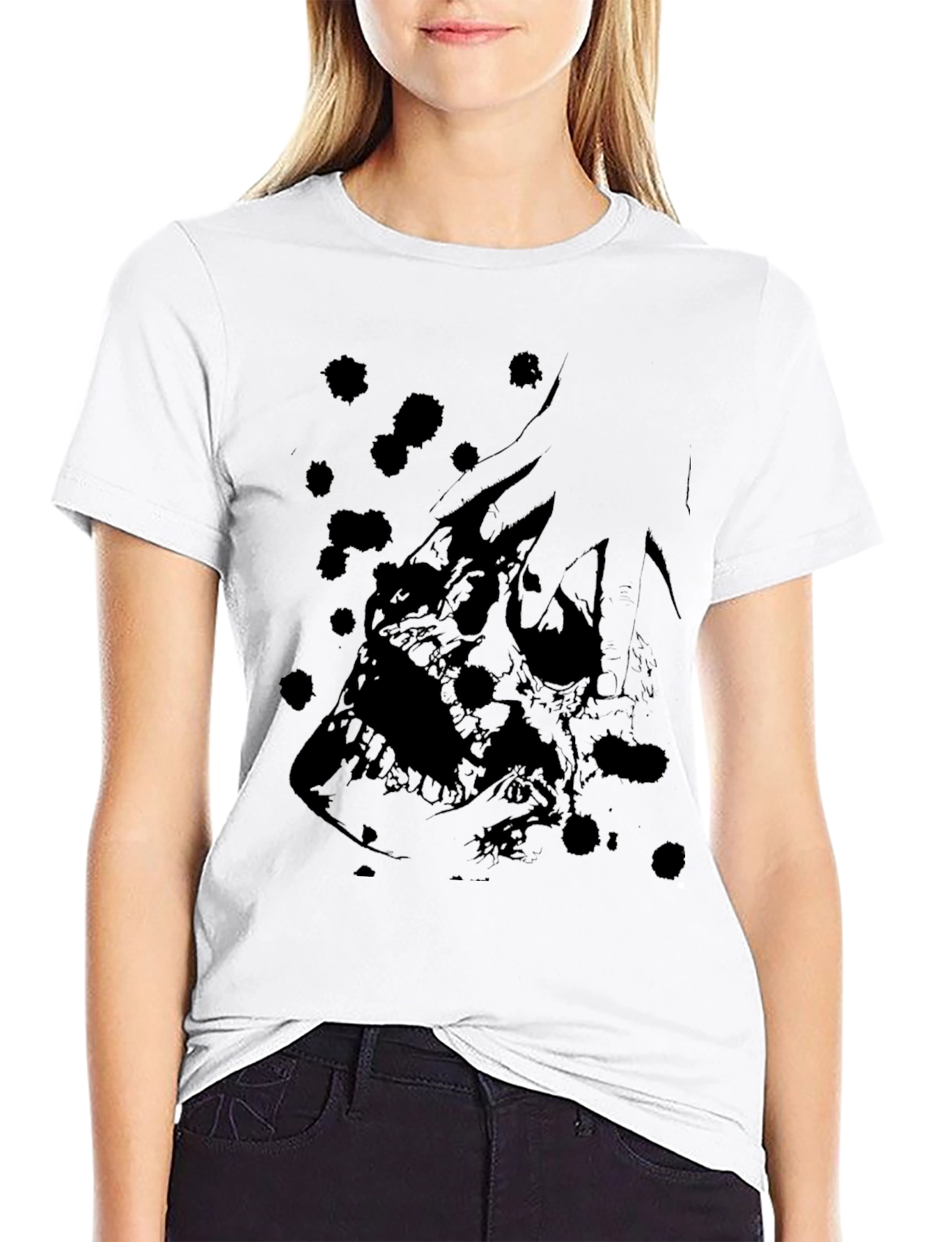 Black Skull Graphic Black T-Shirt - Edgy Design view 9