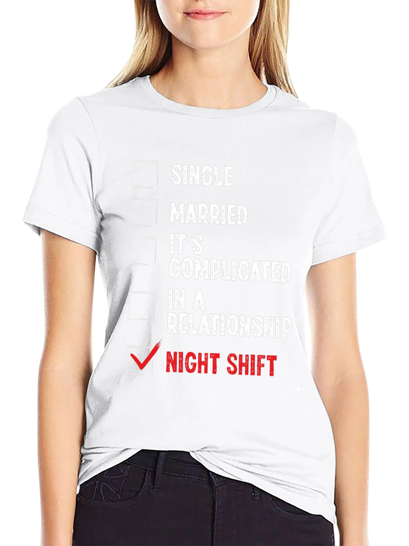 Black Night Shift Humor T-Shirt view 9