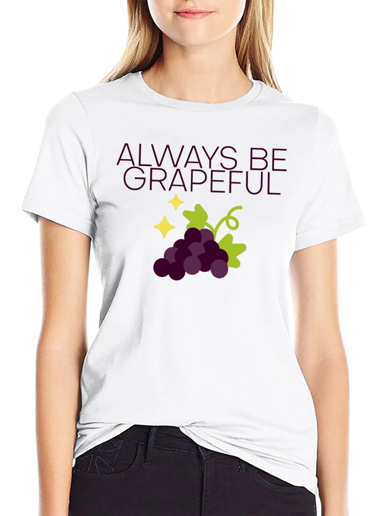 Black Always Be Grapeful Black T-Shirt view 9